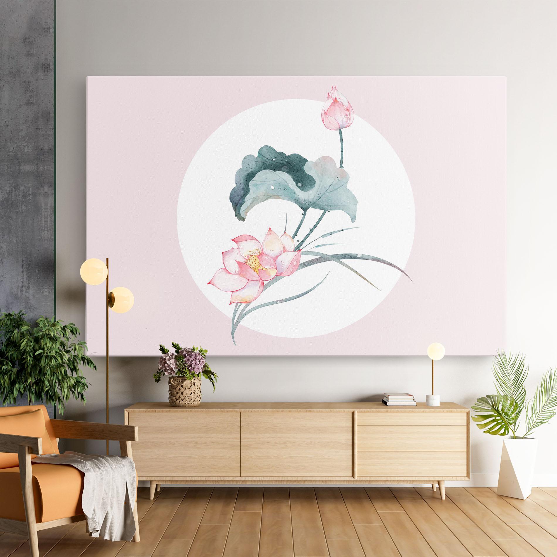 Tablou Canvas Pink Pastel Flower mockup 9