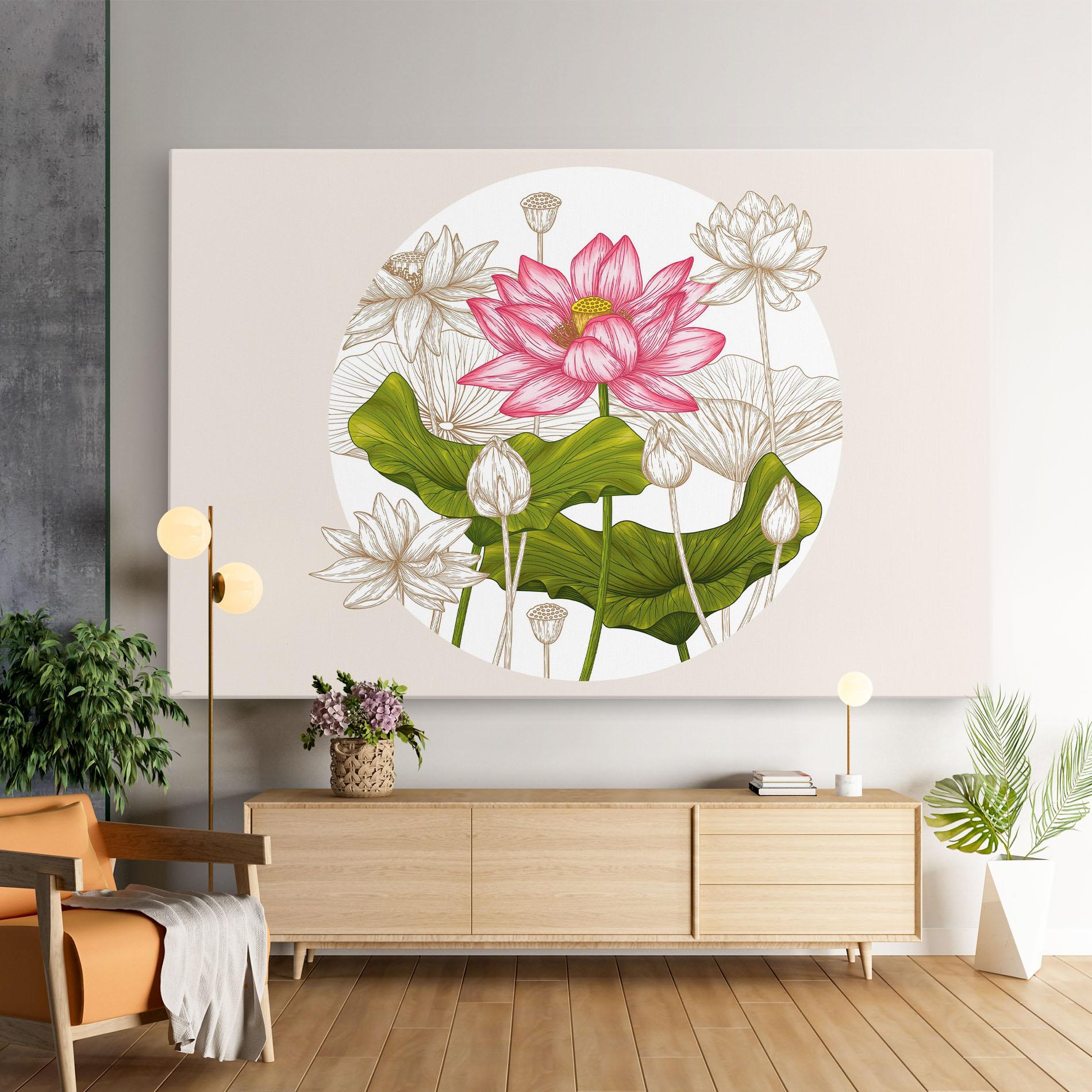 Tablou Canvas Pretty Lotus Art mockup 9