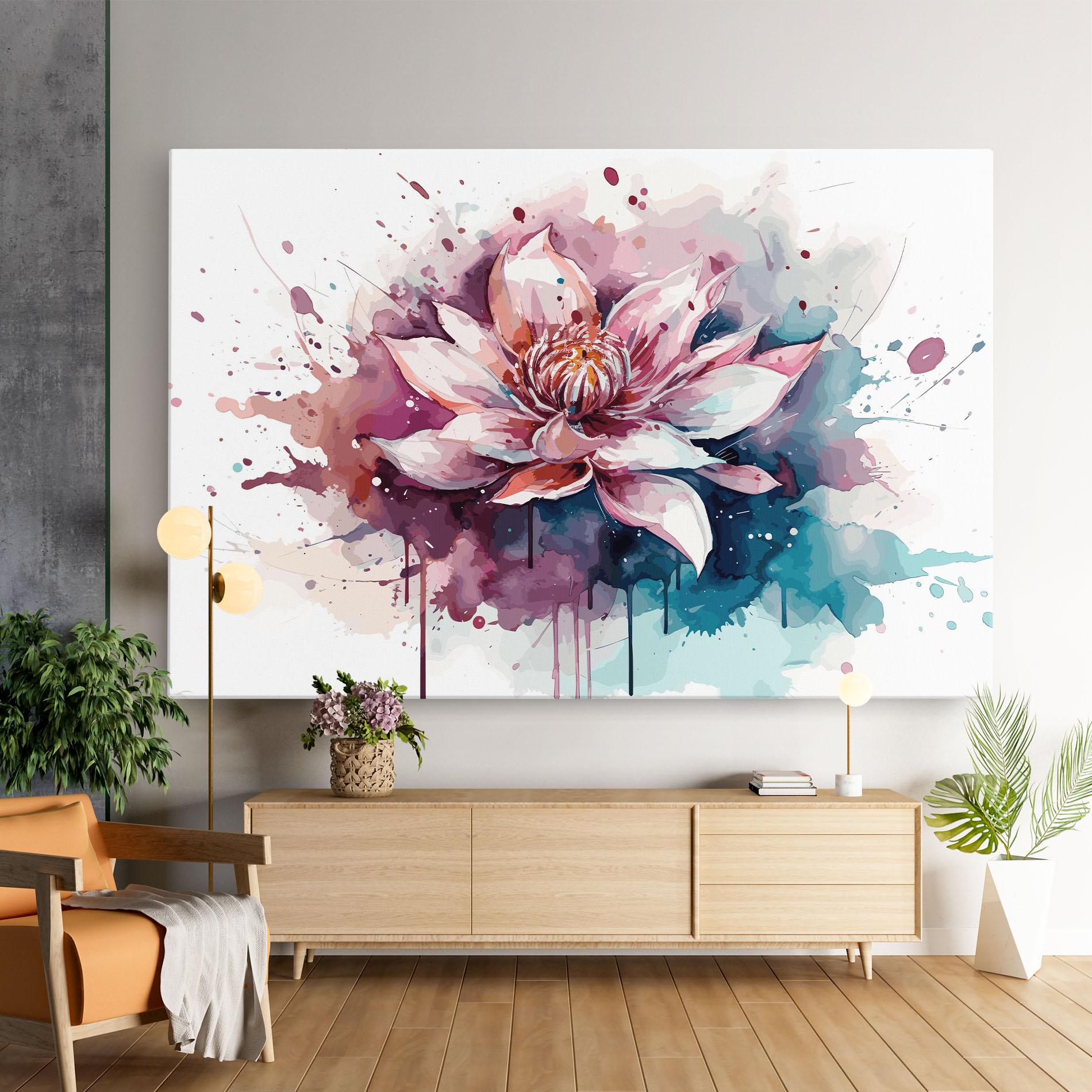 Tablou Canvas Pretty Pink Lotus Art mockup 9