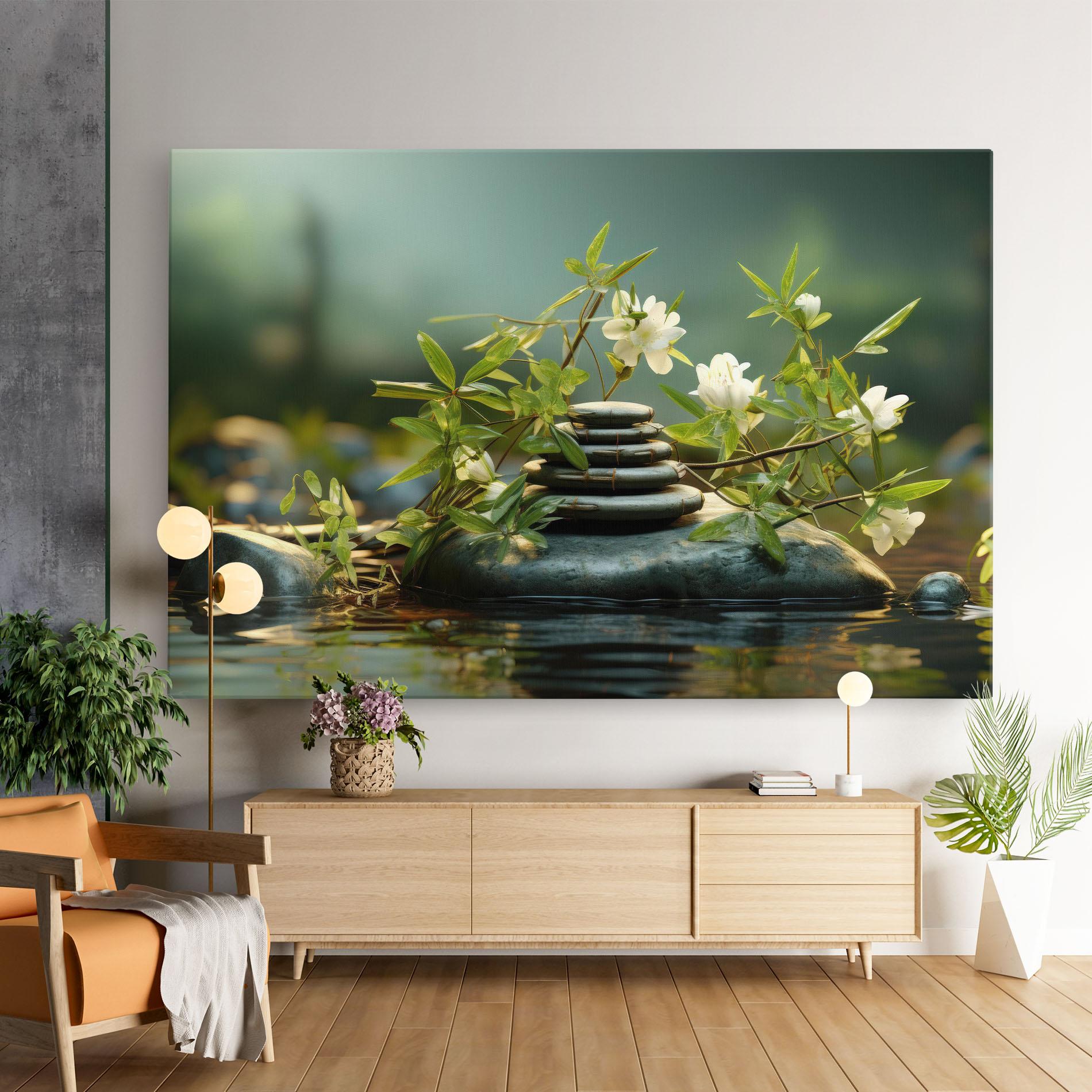 Tablou Canvas Rock Garden Pond mockup 9