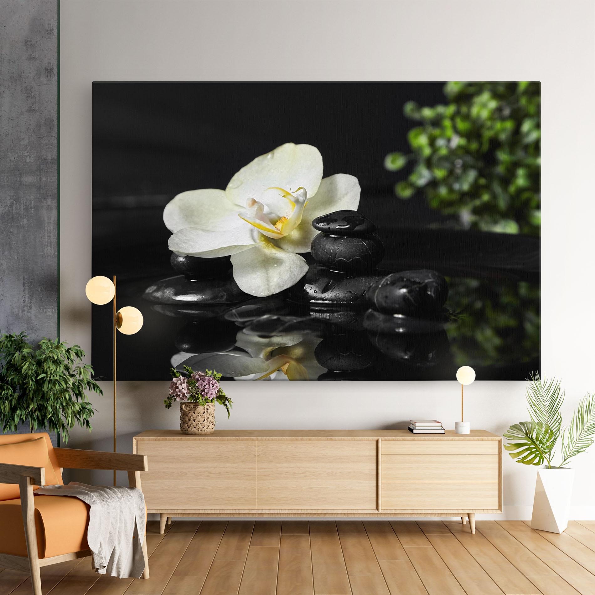 Tablou Canvas White Spa Flower mockup 9