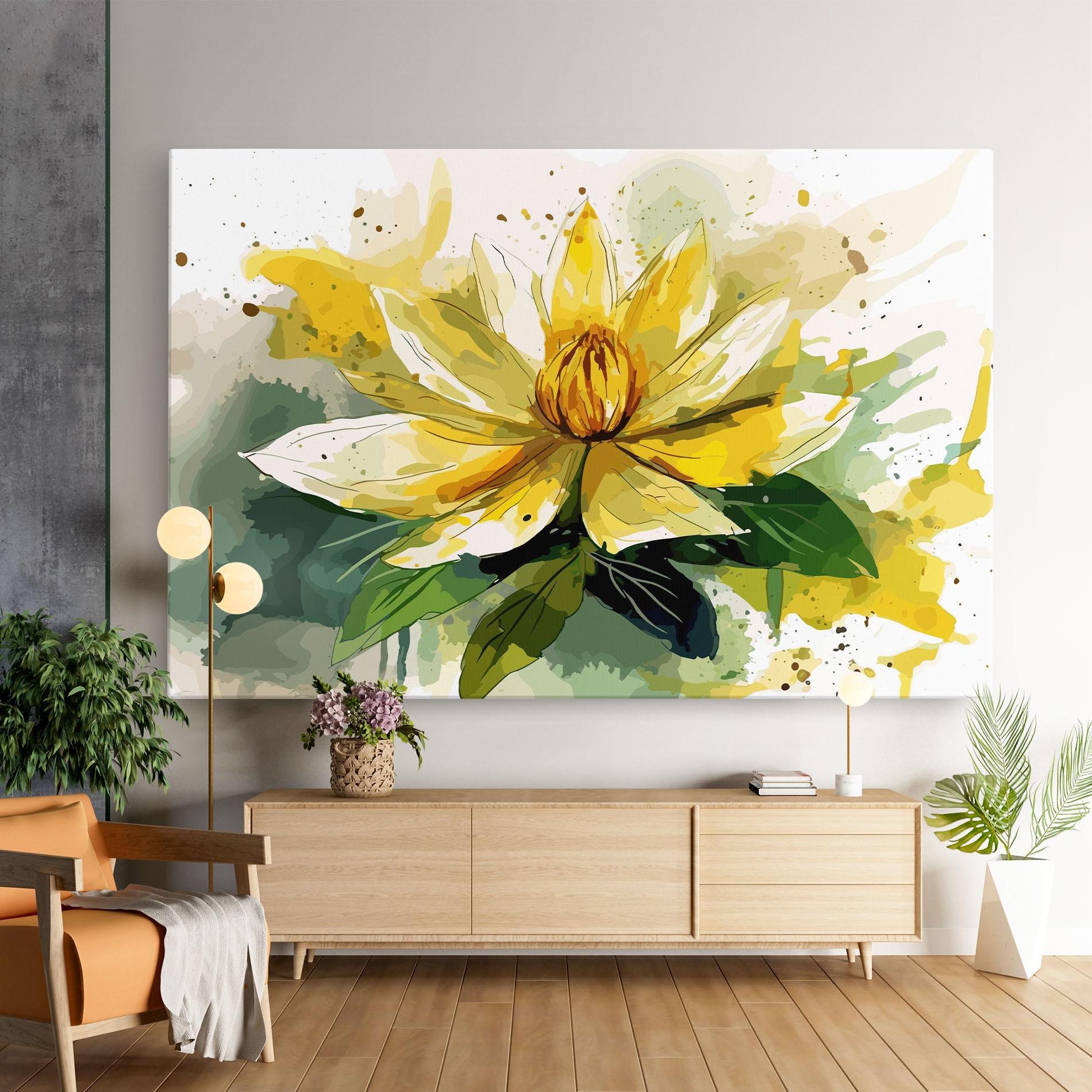 Tablou Canvas Yellow Flower Nature mockup 9