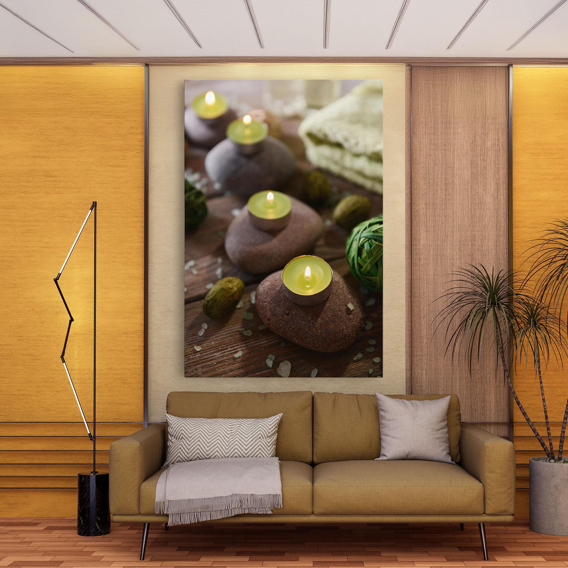 Tablou Canvas Green Candles Spa mockup 9