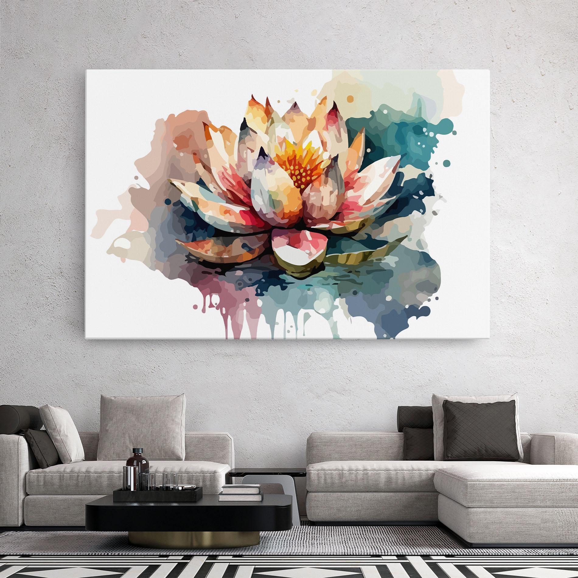 Tablou Canvas Colorful Lotus Art mockup 2