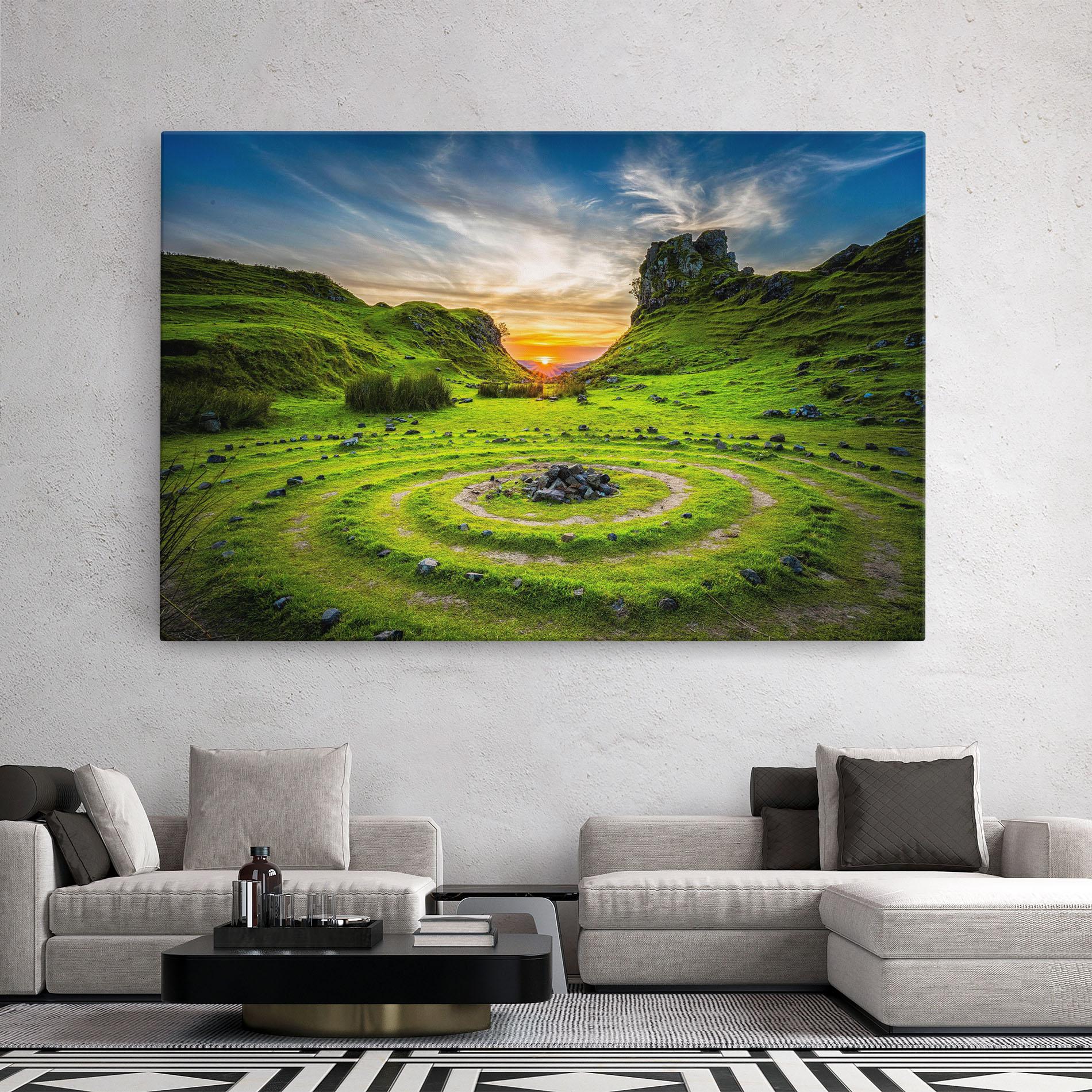 Tablou Canvas Green Circle Nature mockup 2