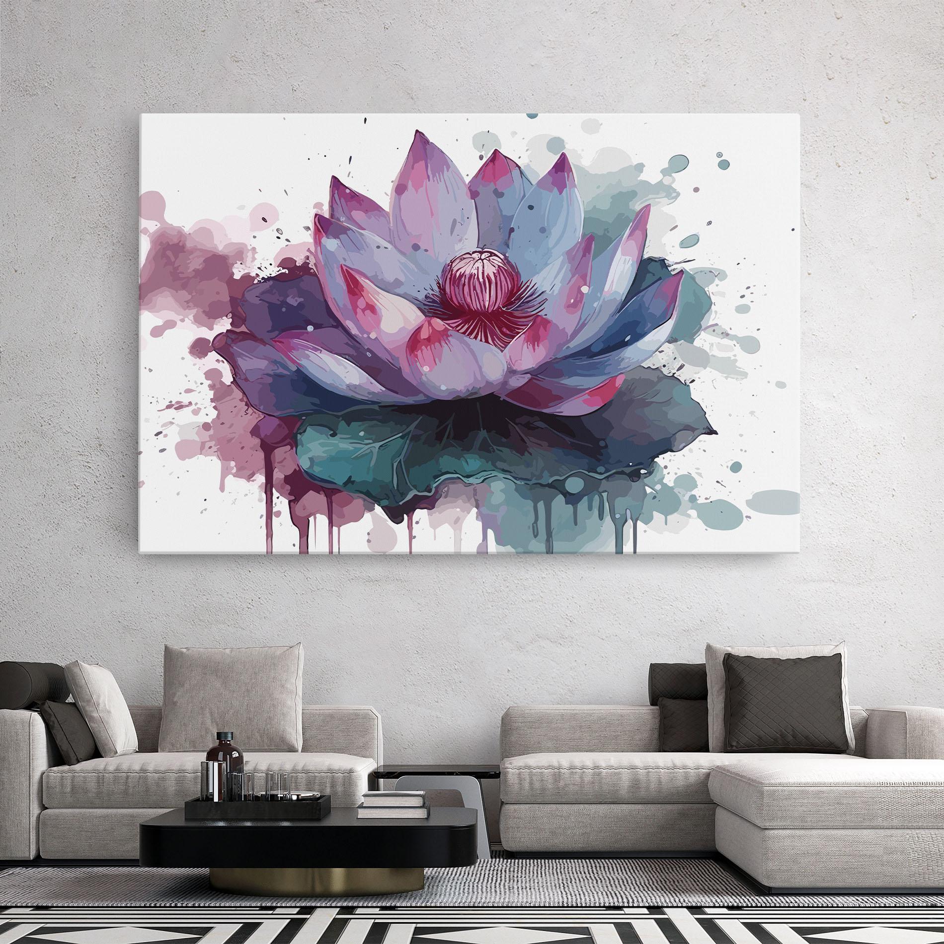 Tablou Canvas Green Purple Lotus mockup 2