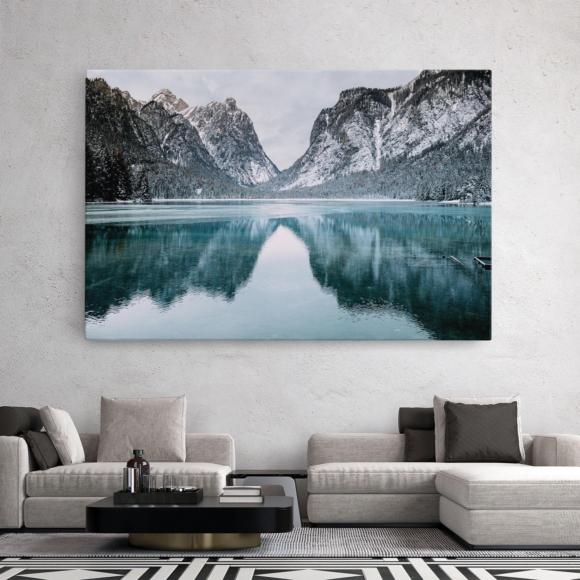 Tablou Canvas Lake Reflection Mountain mockup 2