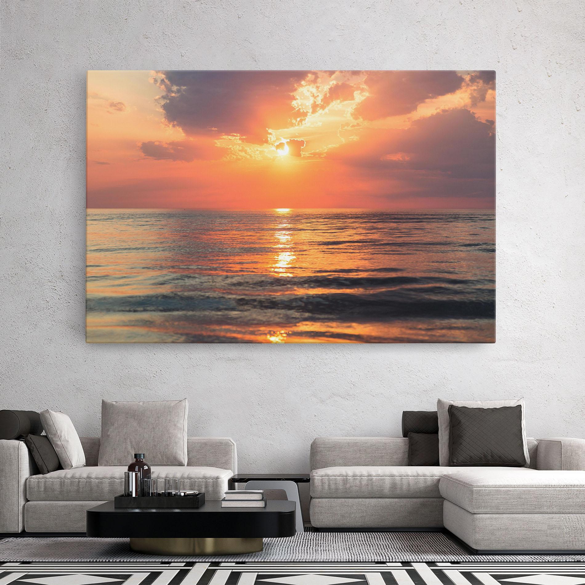 Tablou Canvas Orange Sunrise Cloud mockup 2