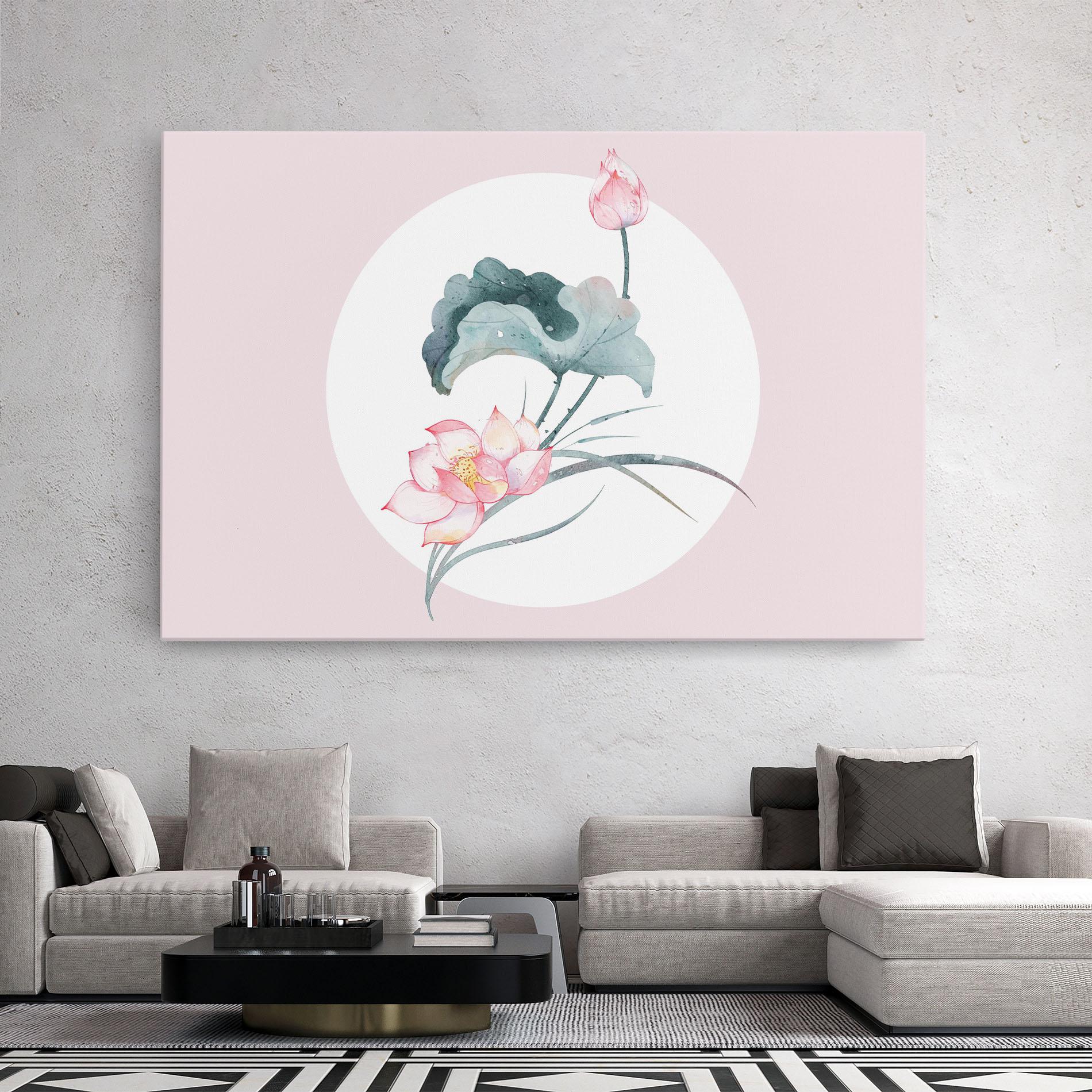 Tablou Canvas Pink Pastel Flower mockup 2