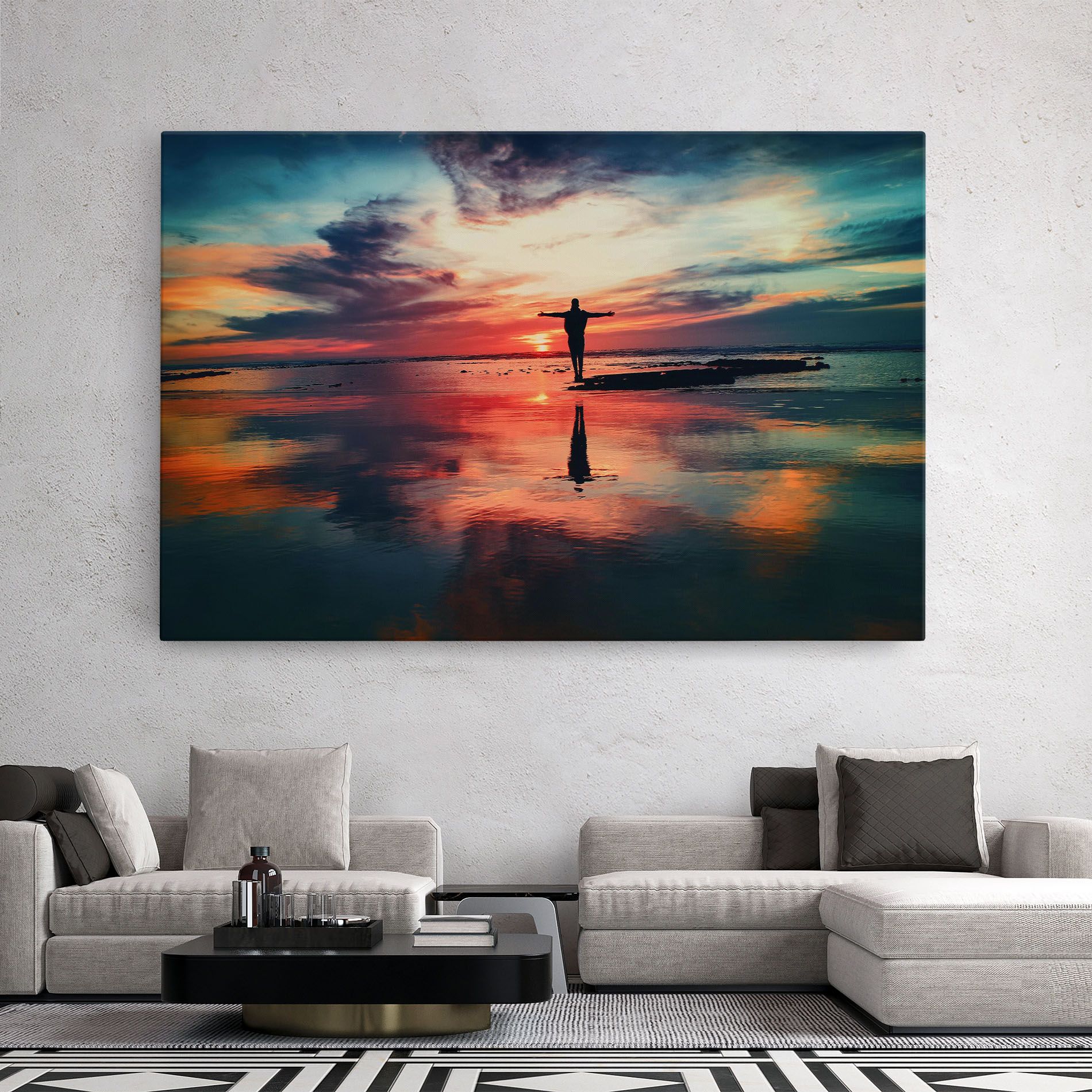 Pink Purple Sky  Man mockup 2