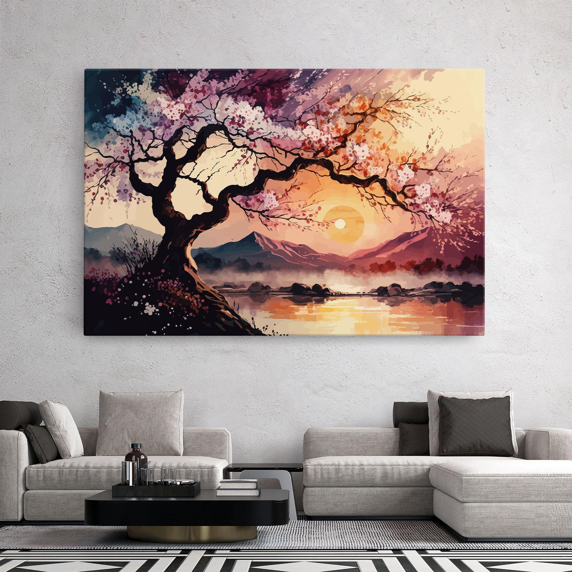 Tablou Canvas Pink Tree Nature mockup 2