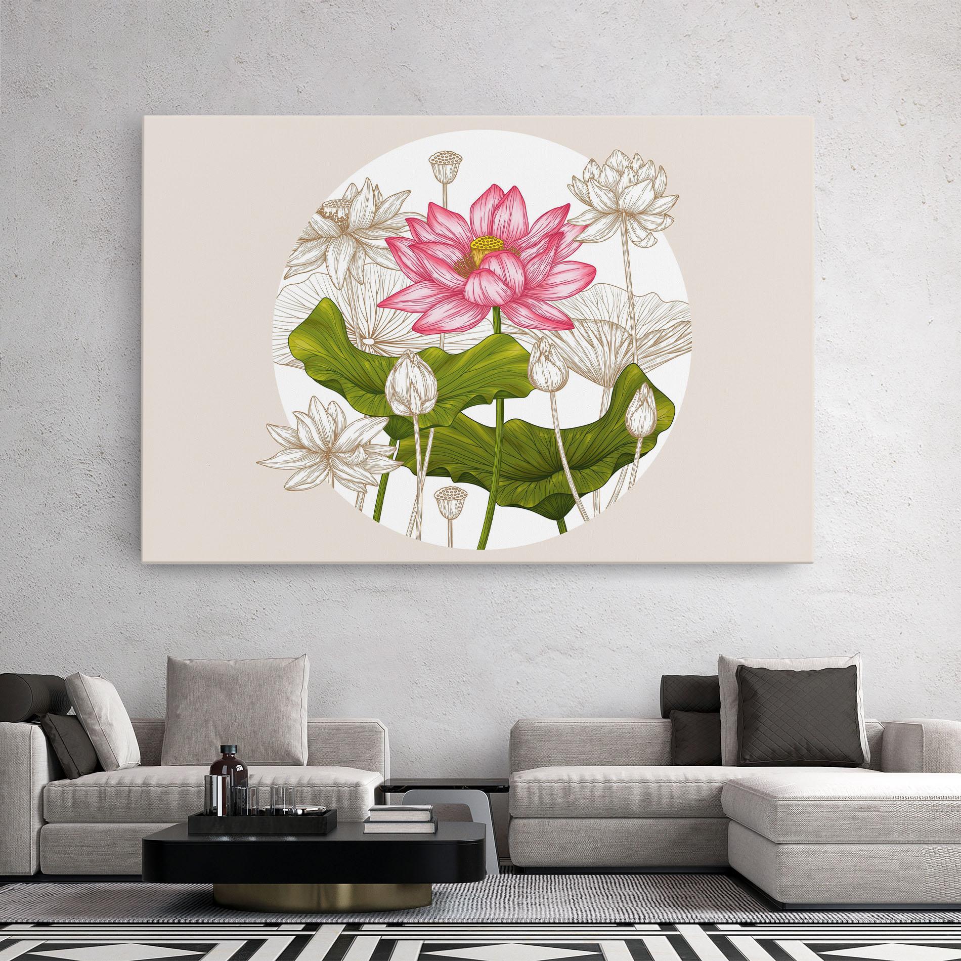 Tablou Canvas Pretty Lotus Art mockup 2