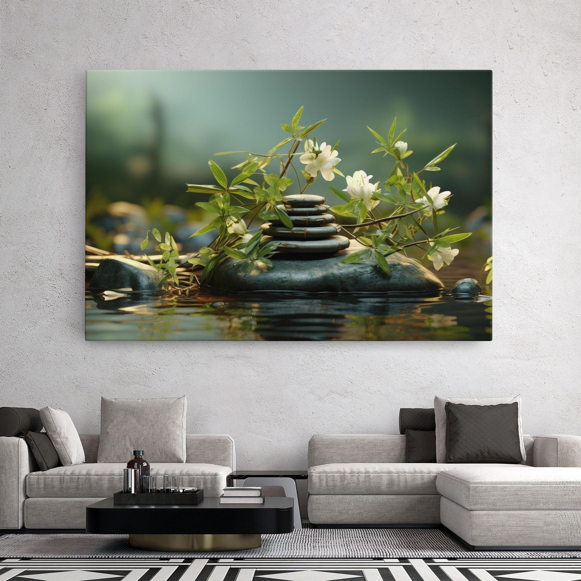 Tablou Canvas Rock Garden Pond mockup 2