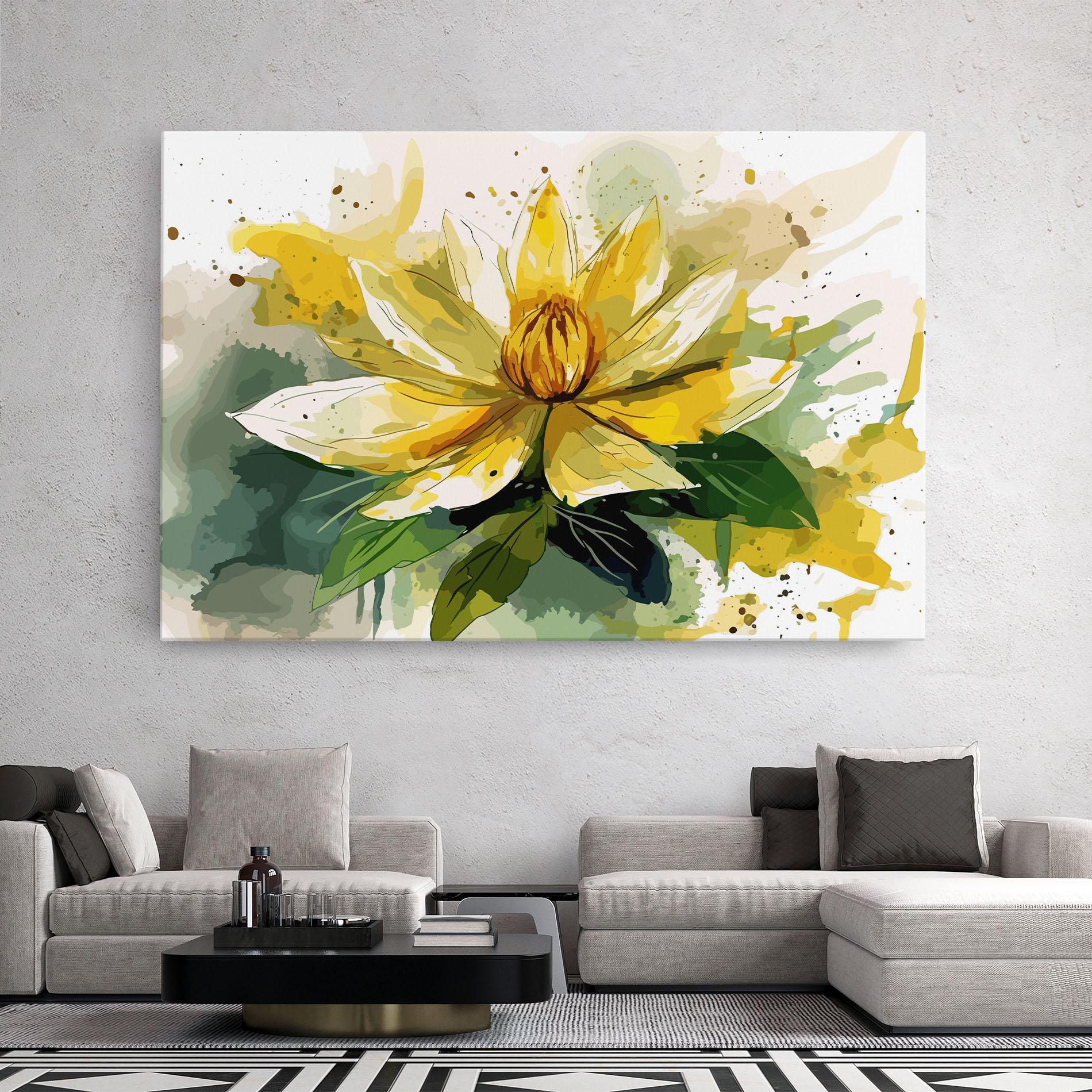 Tablou Canvas Yellow Flower Nature mockup 2
