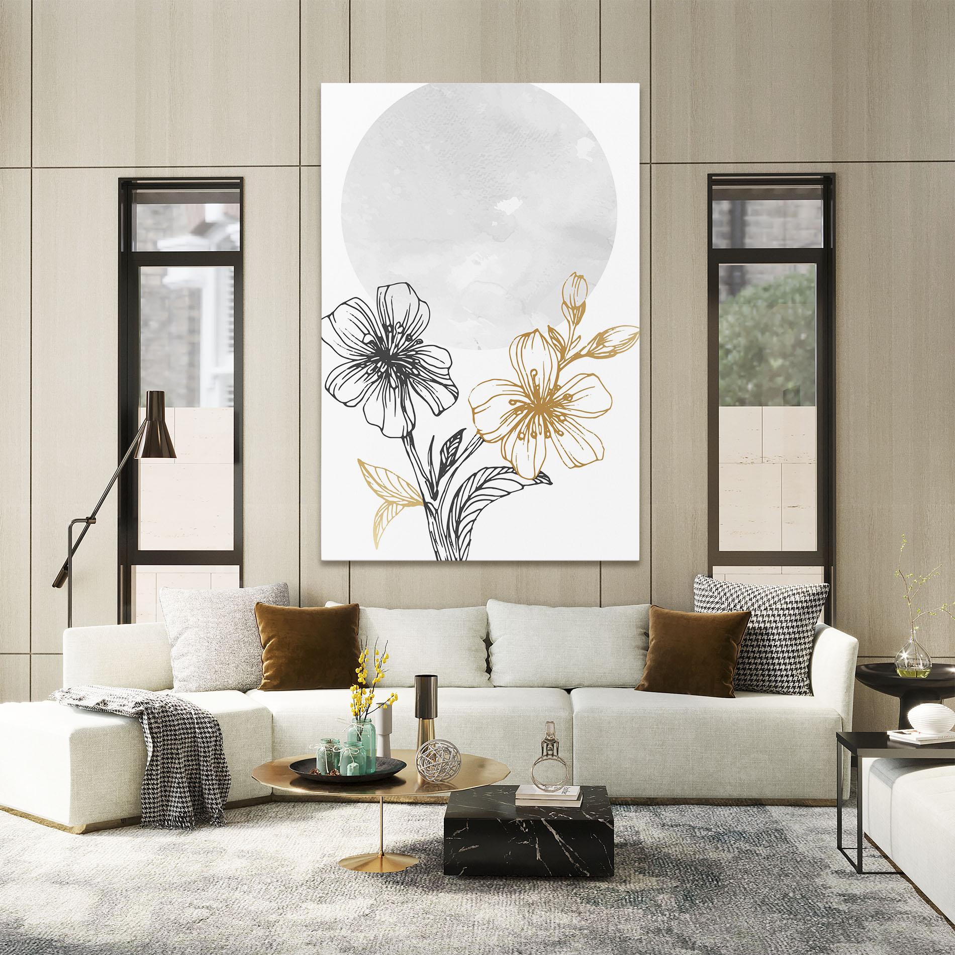 Tablou Canvas Grey Moon Flowers mockup 2