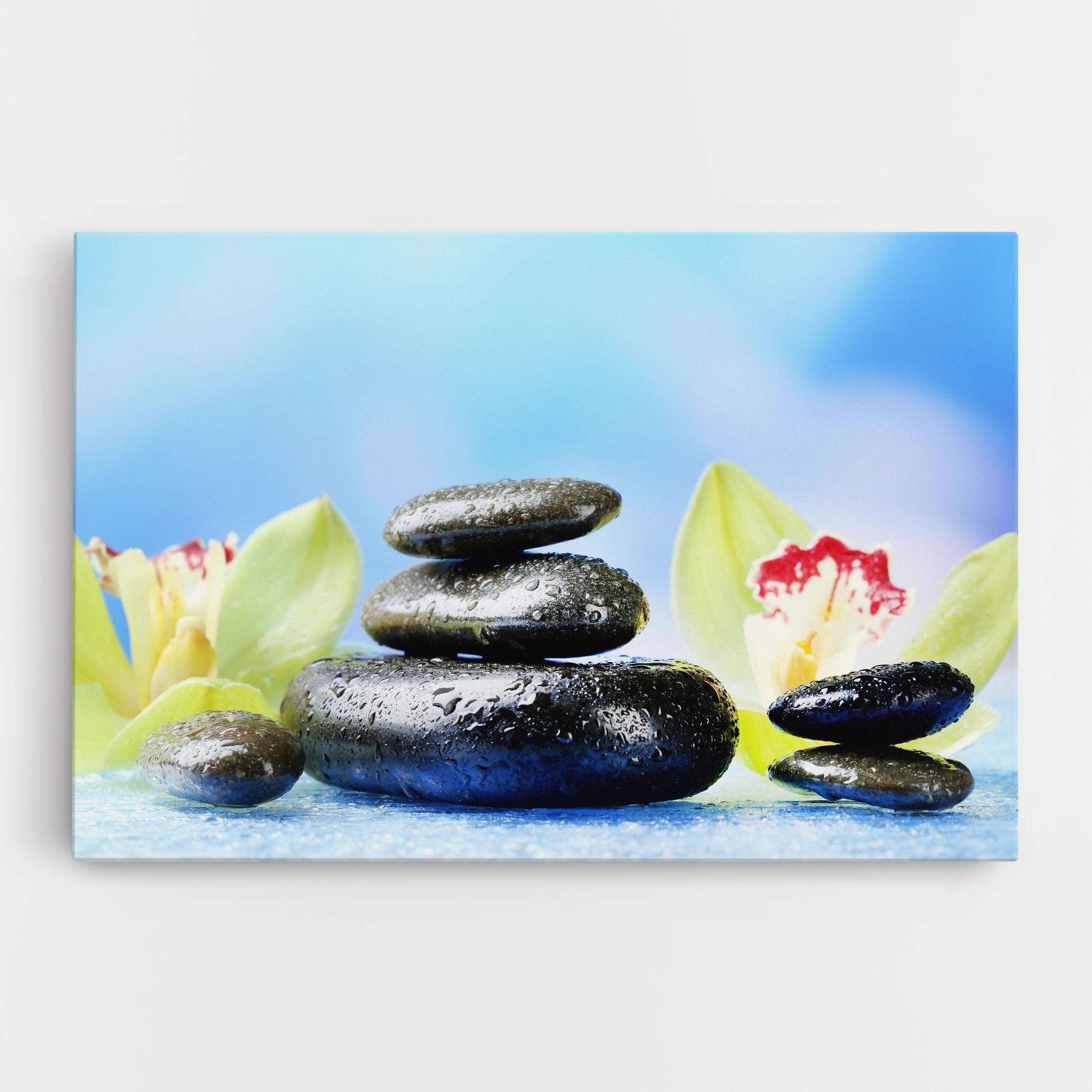 Tablou Canvas Blooming Orchid Stone mockup 0