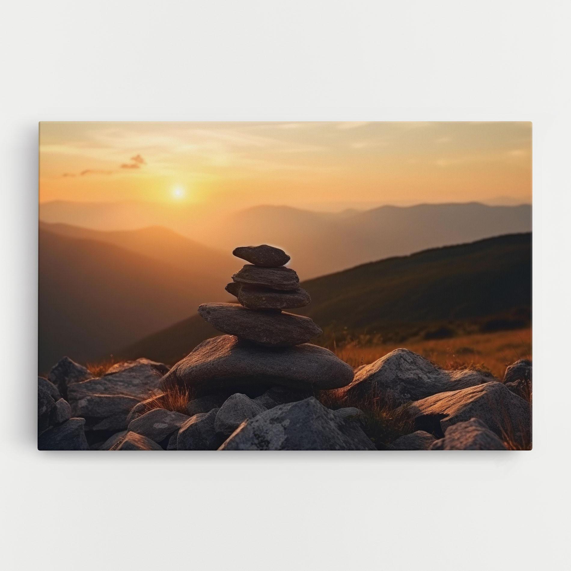 Tablou Canvas Nature Sunset Stones mockup 0