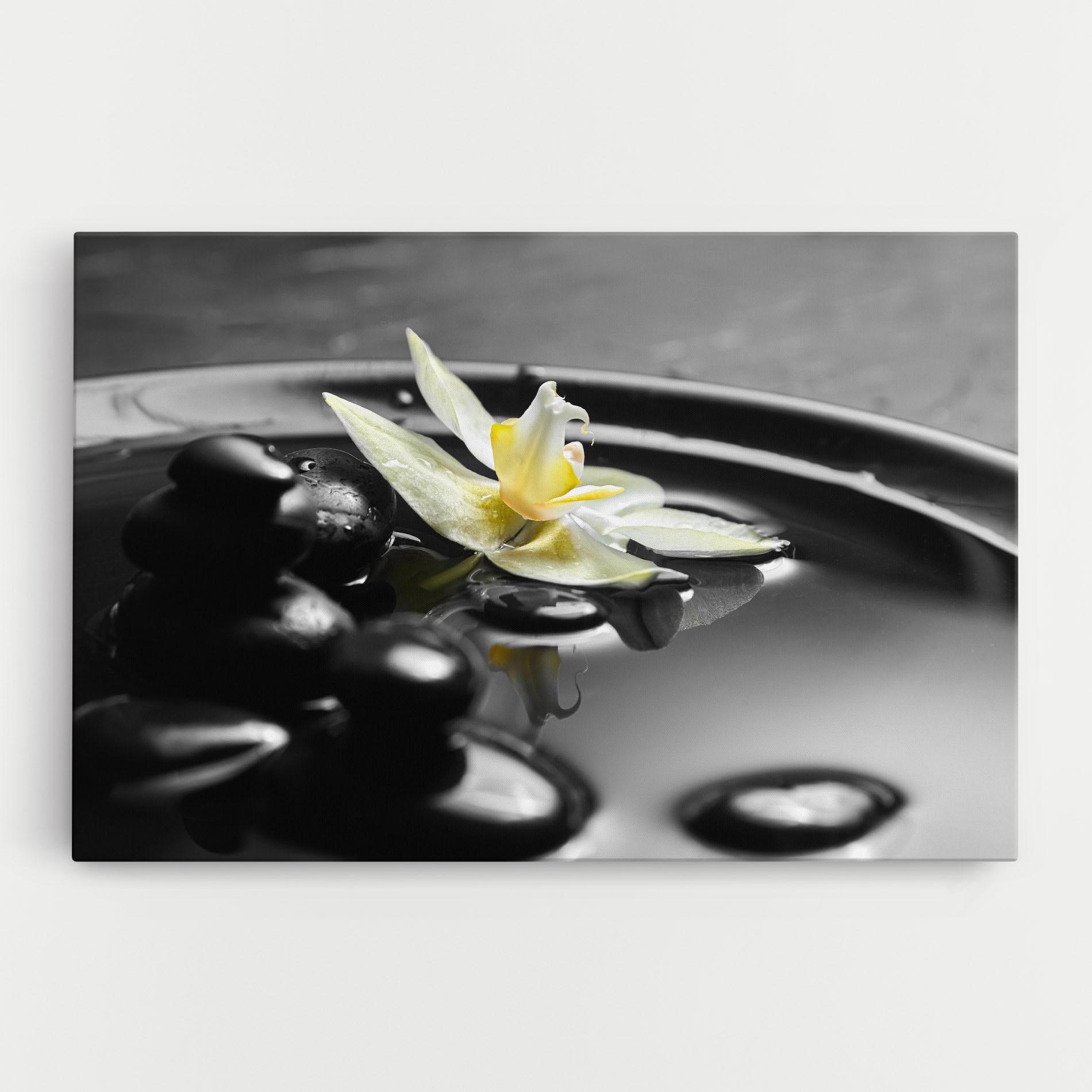 Tablou Canvas Pebbles Yellow Flower mockup 0