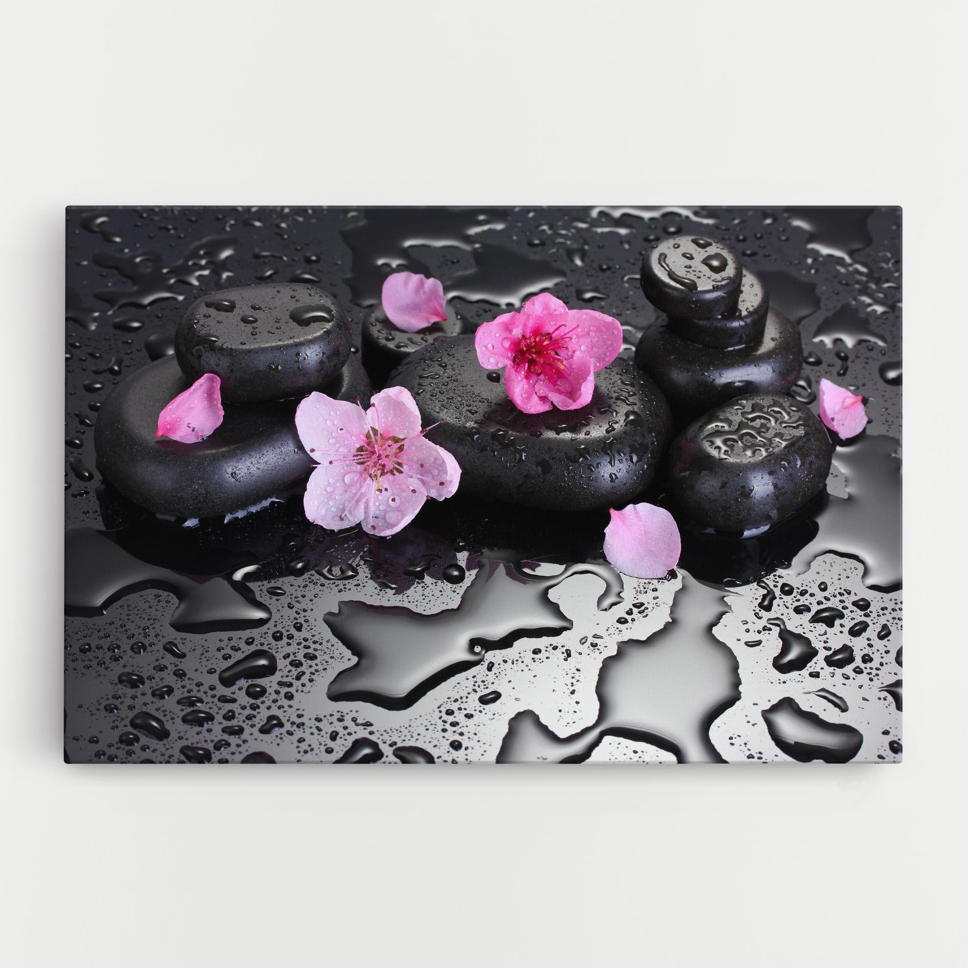 Pink Flowers Stones mockup 0