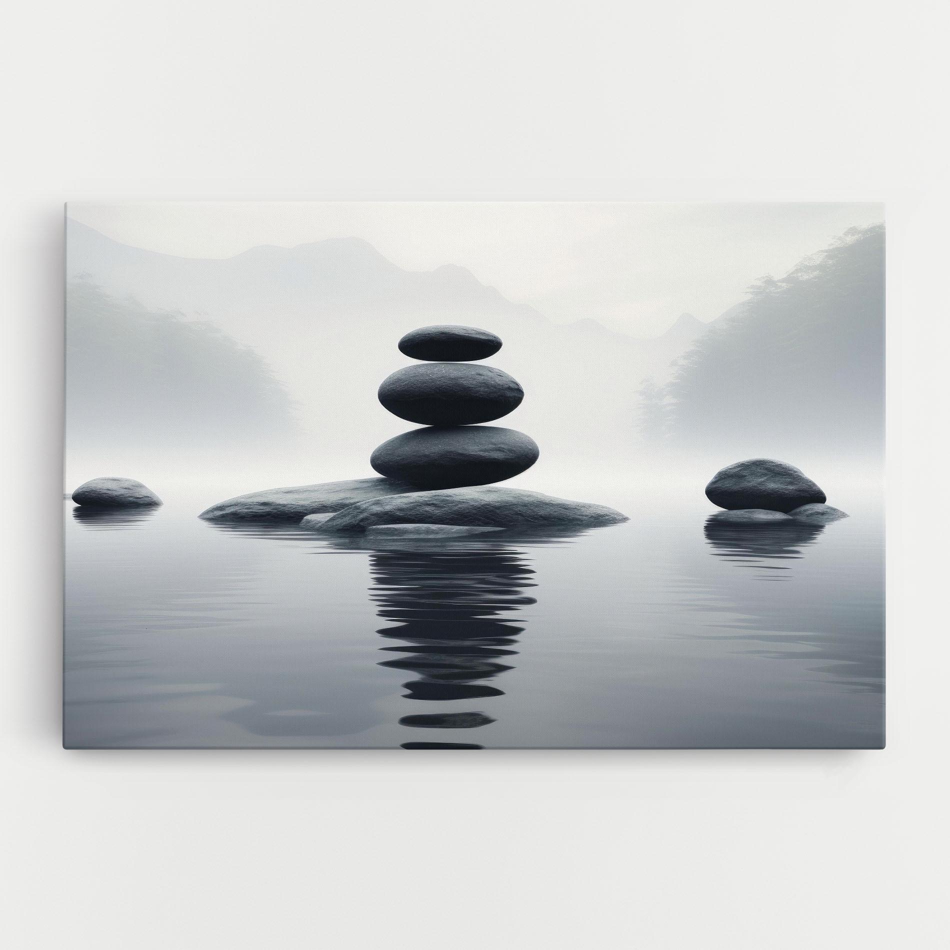 Tablou Canvas Stones Foggy View mockup 0