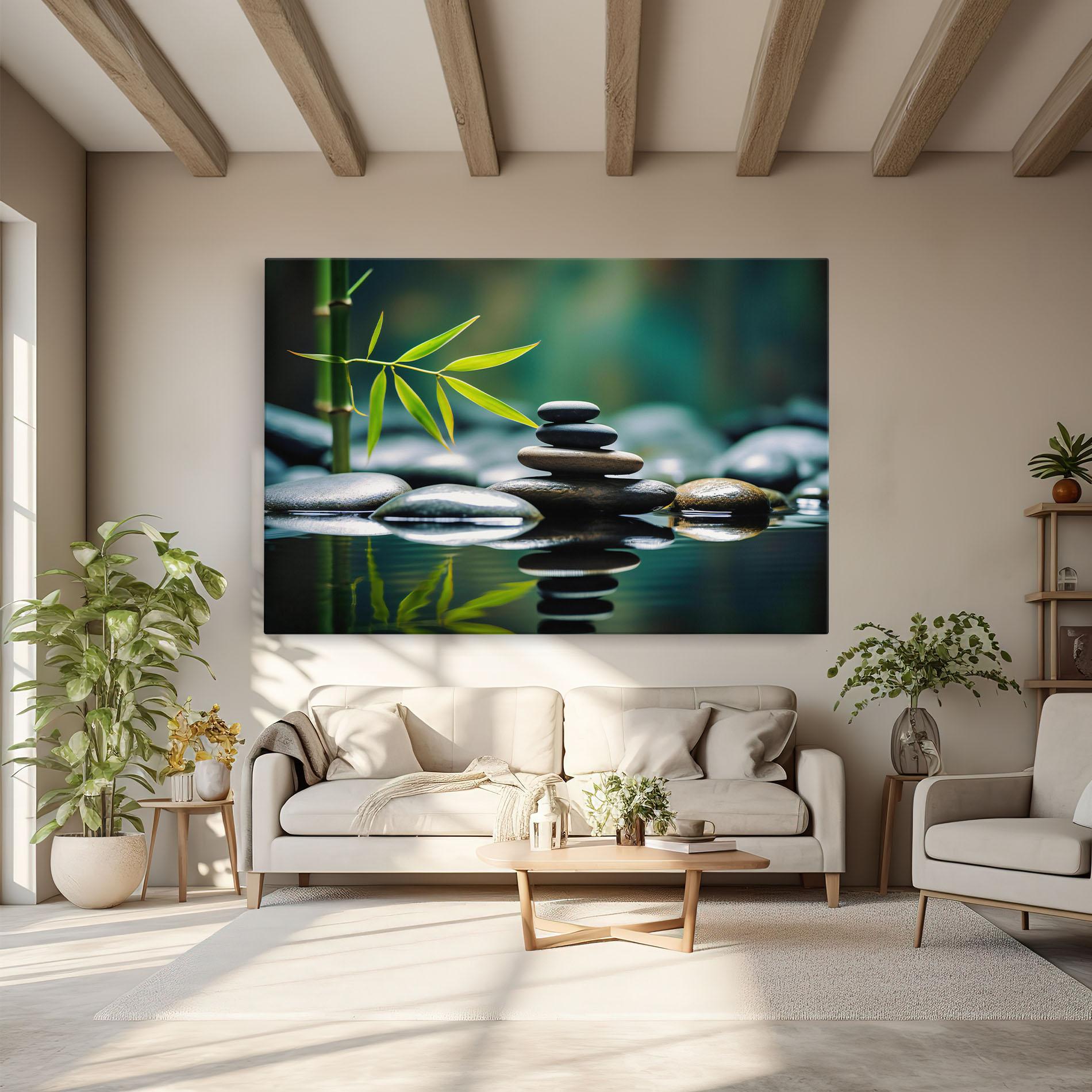 Tablou Canvas Bamboo Stones mockup 6