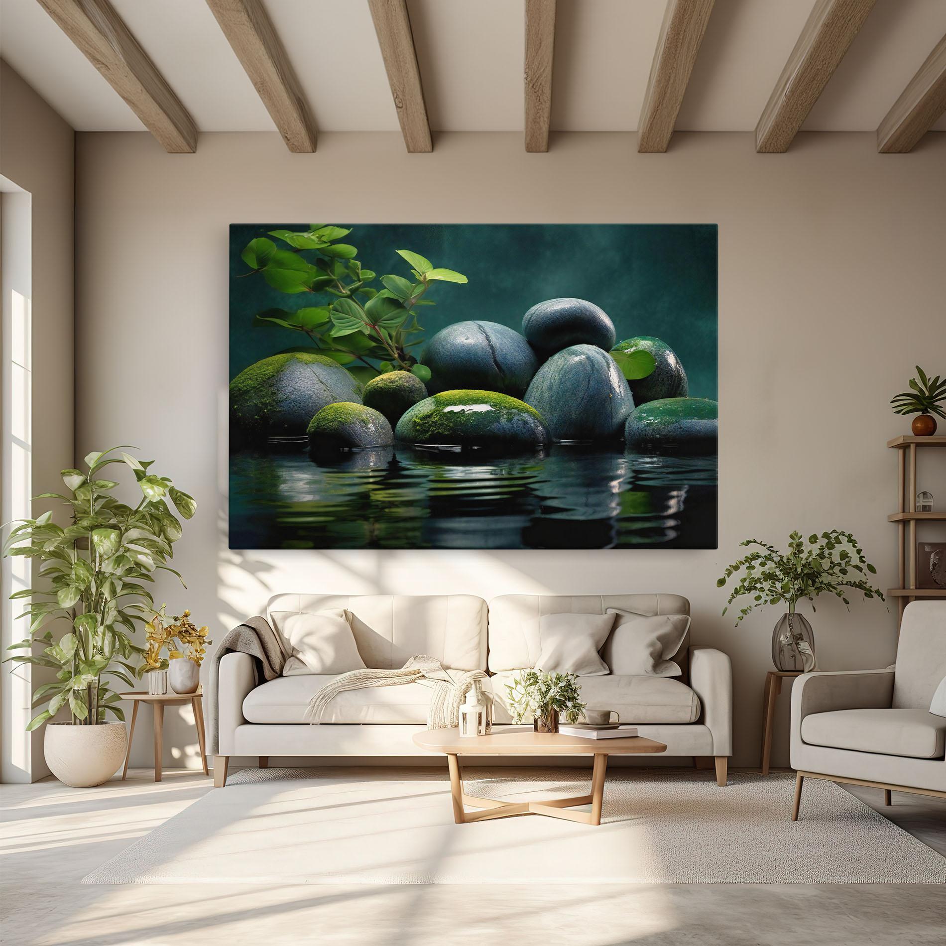 Tablou Canvas Green Stone Nature mockup 6