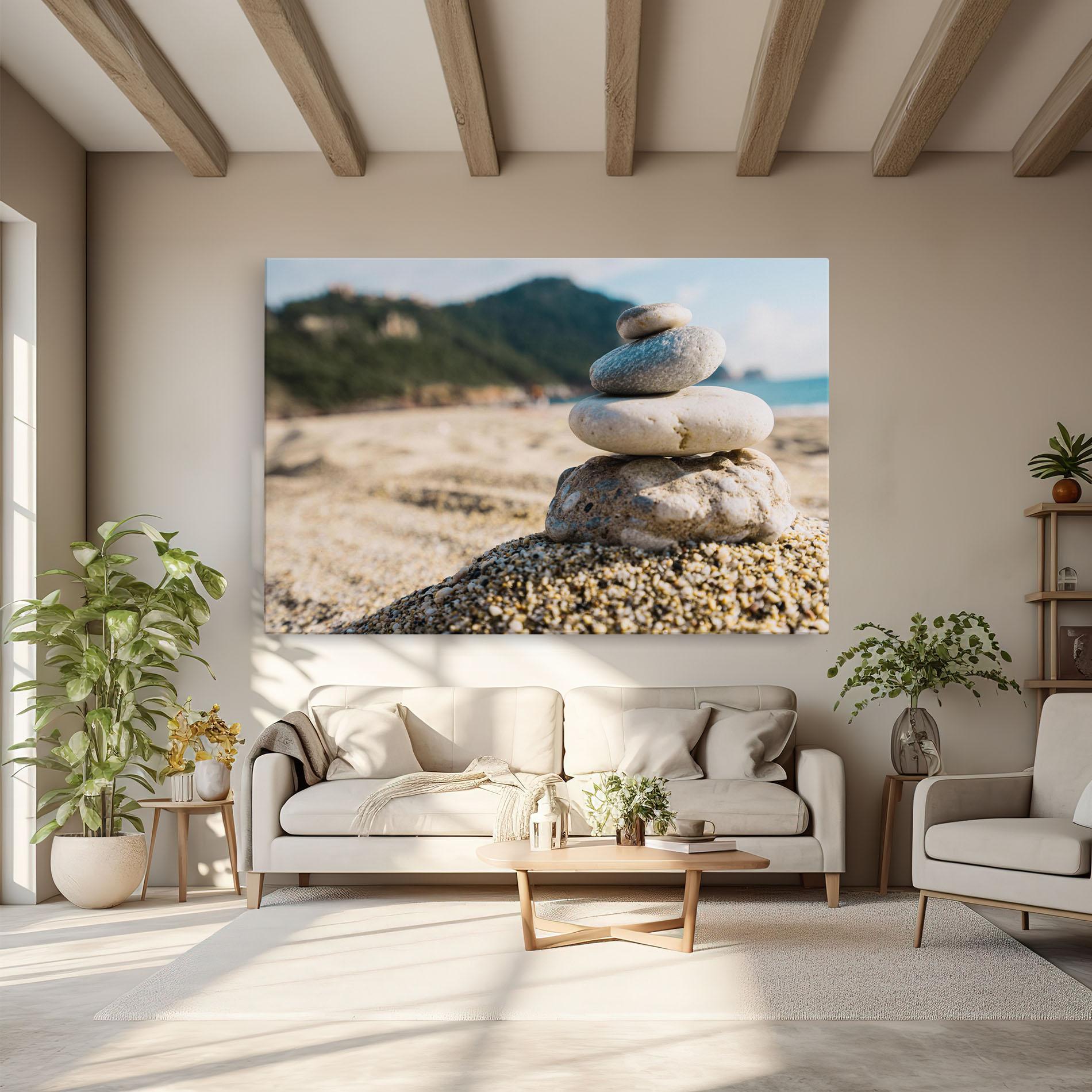 Tablou Canvas Pyramid Stones Beach mockup 6