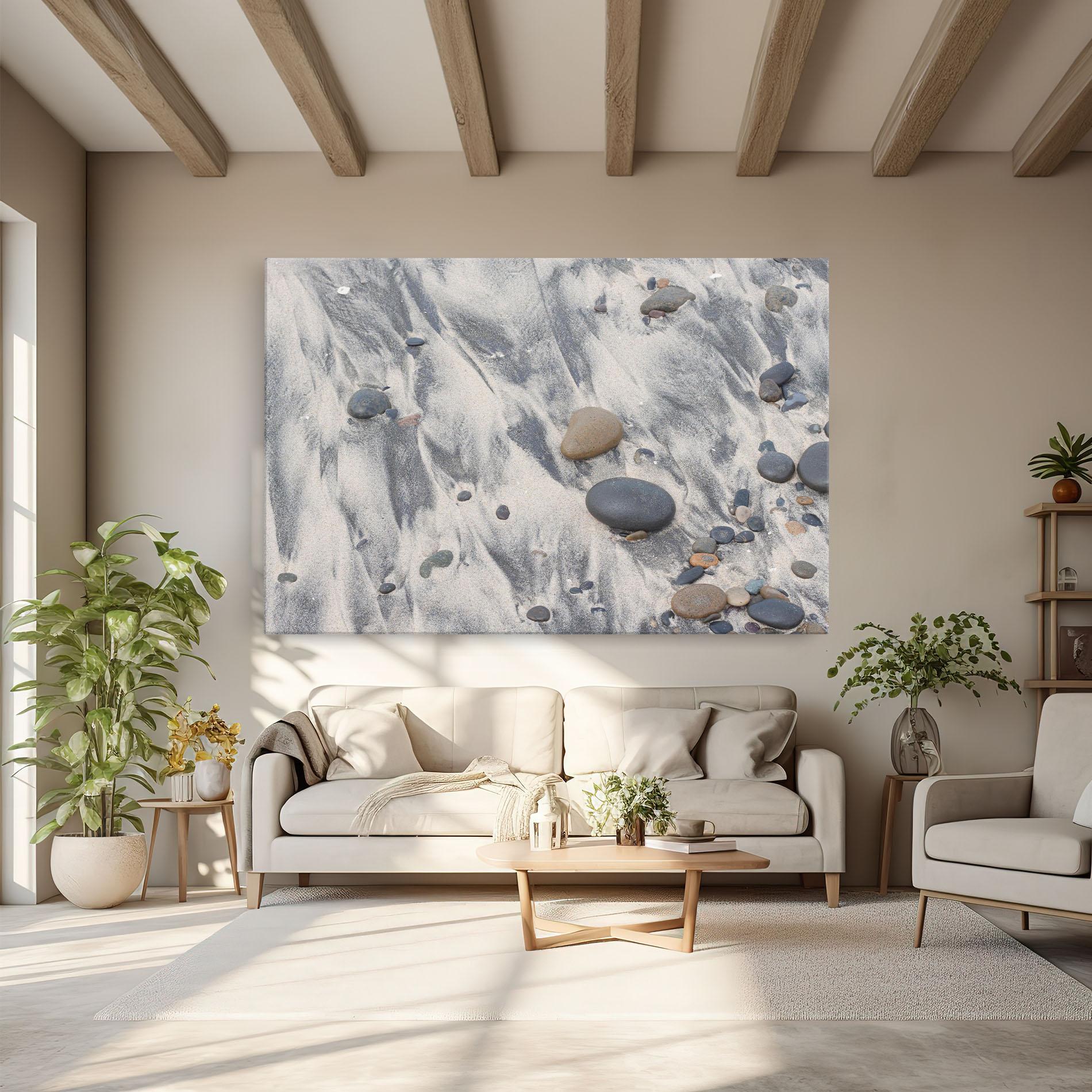 Tablou Canvas Sandy Beach Stones mockup 6