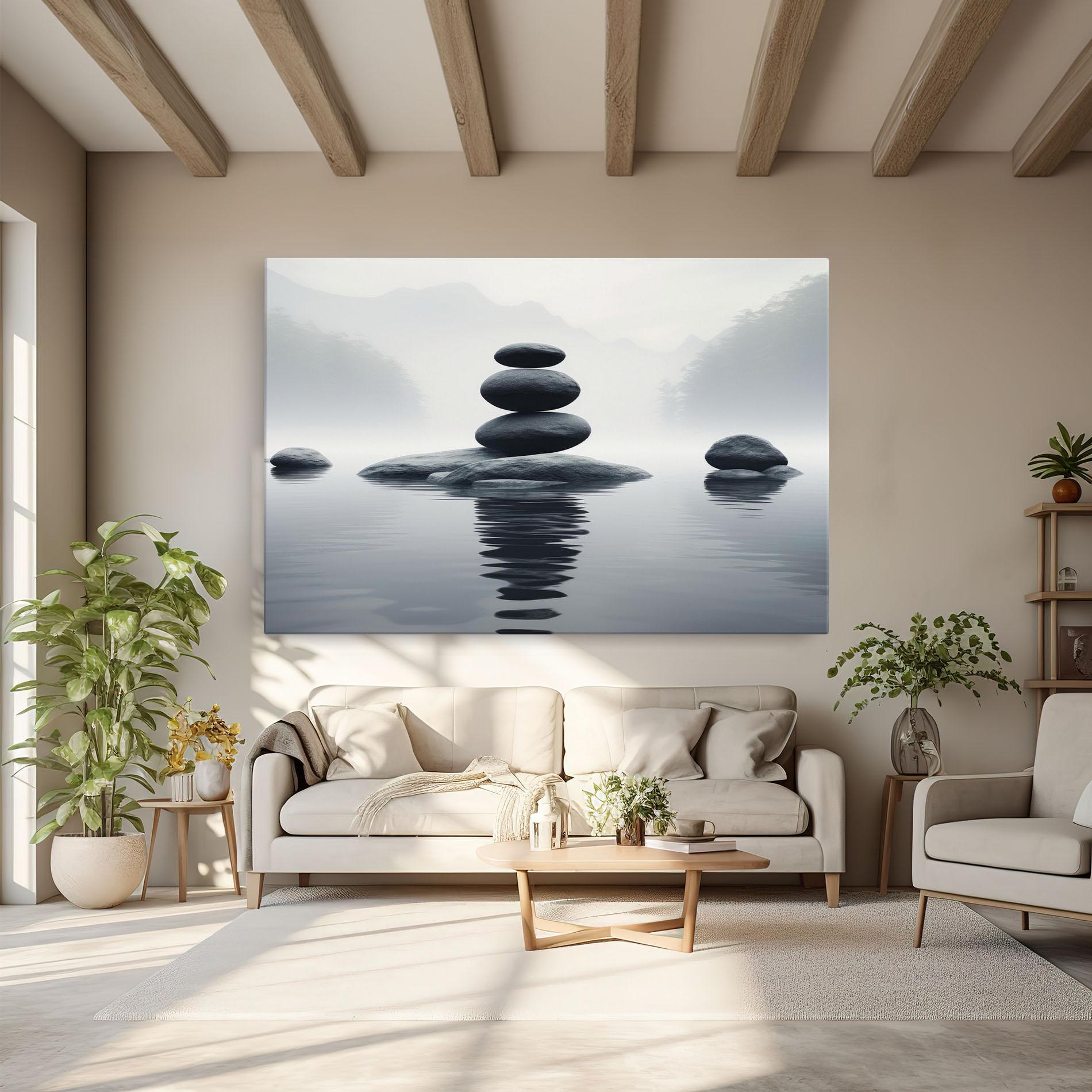 Tablou Canvas Stones Foggy View mockup 6