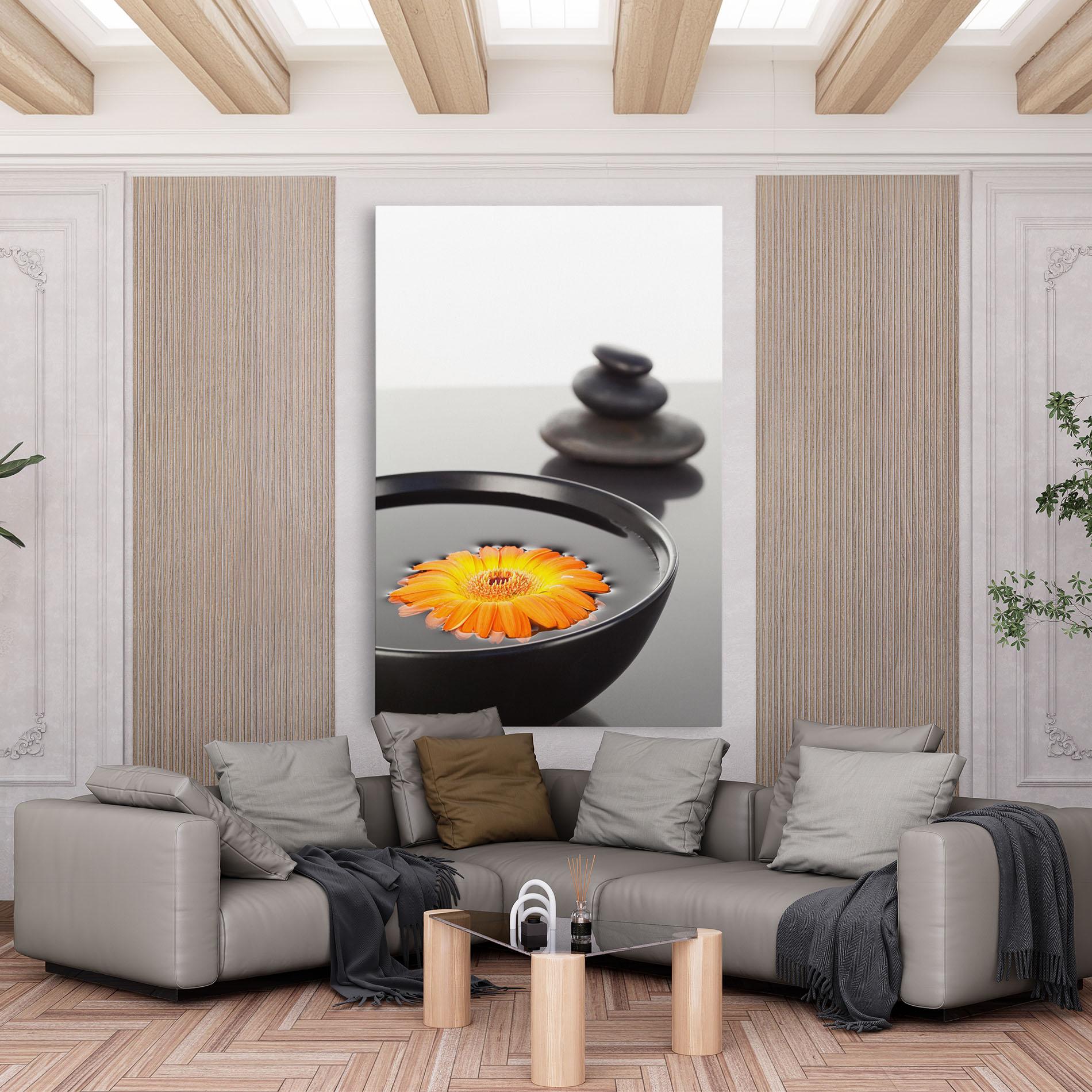 Tablou Canvas Stone Orange Flower mockup 6