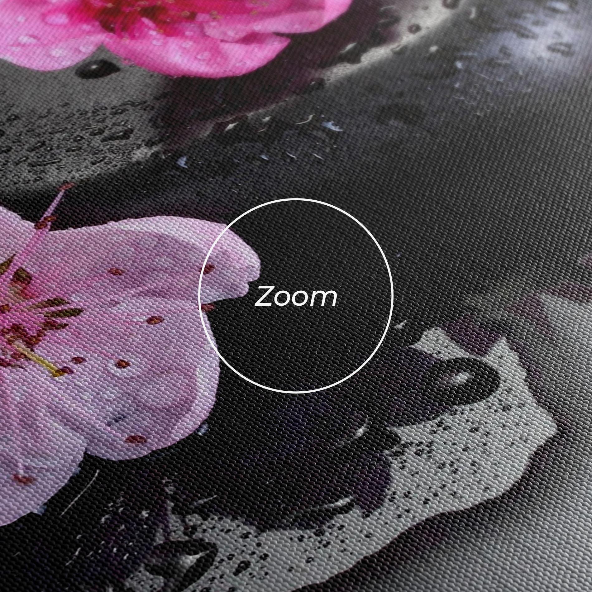 Tablou Canvas Pink Flowers Stones mockup 3