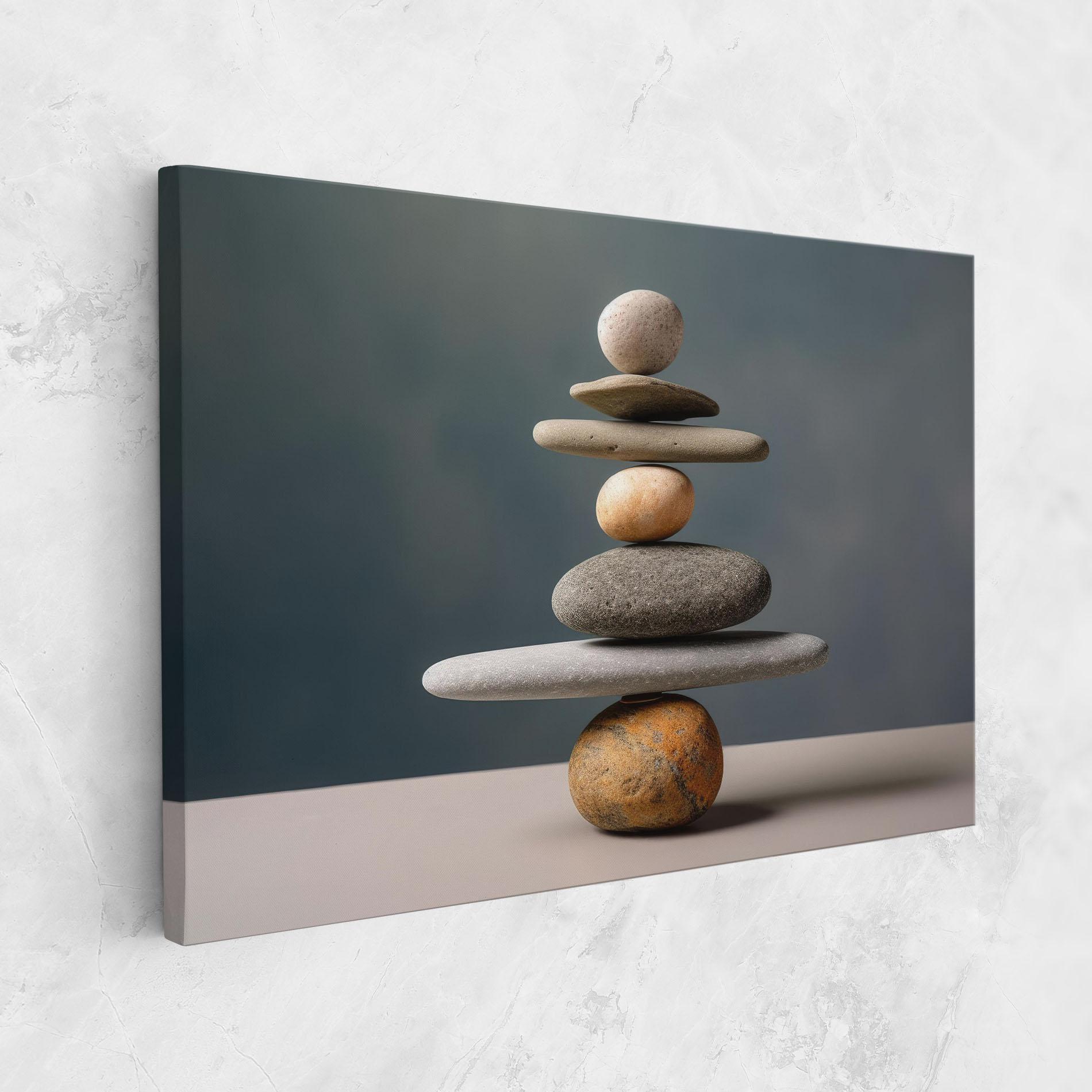 Tablou Canvas Balance Pebbles Pyramid mockup 1