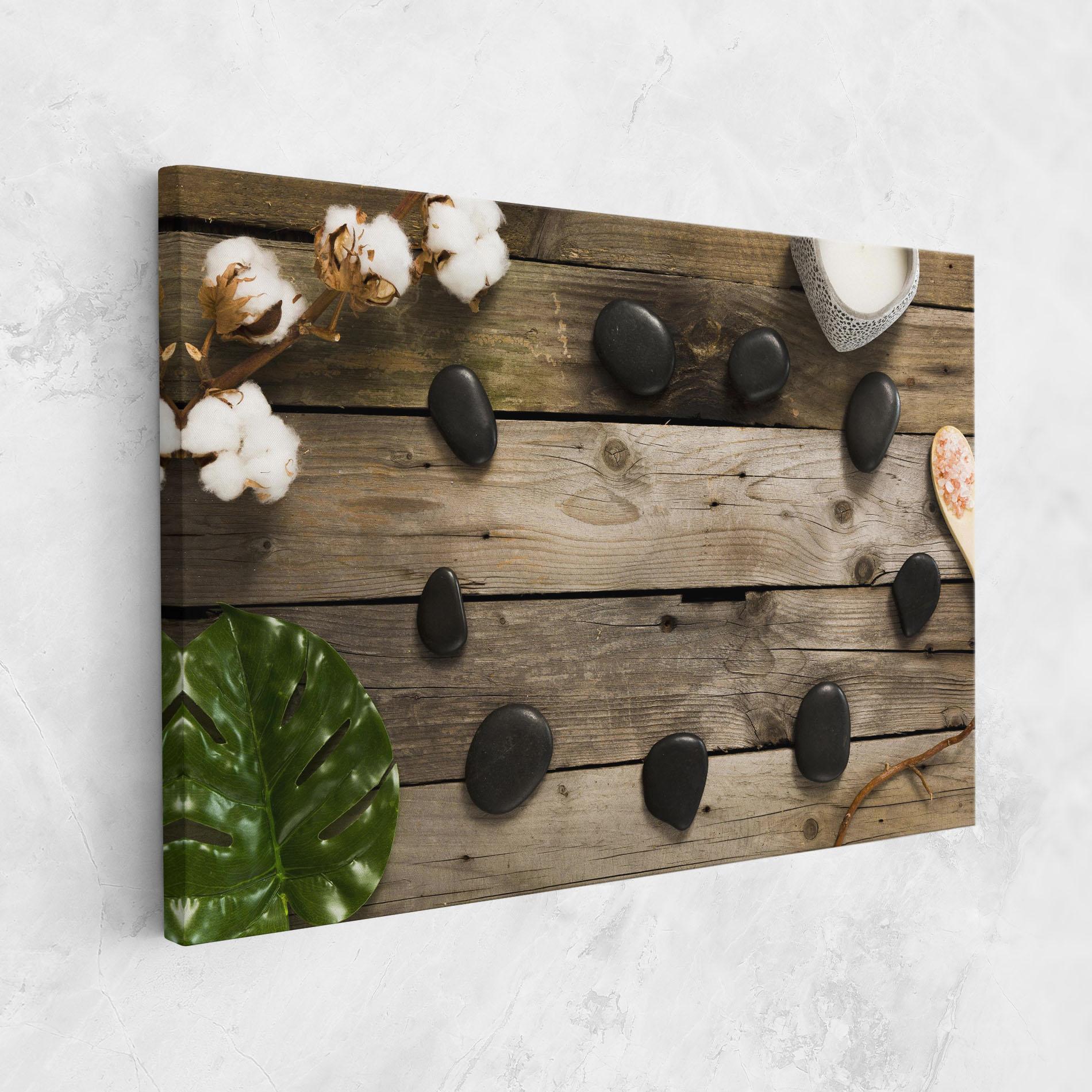 Tablou Canvas Cotton Flowers Stones mockup 1
