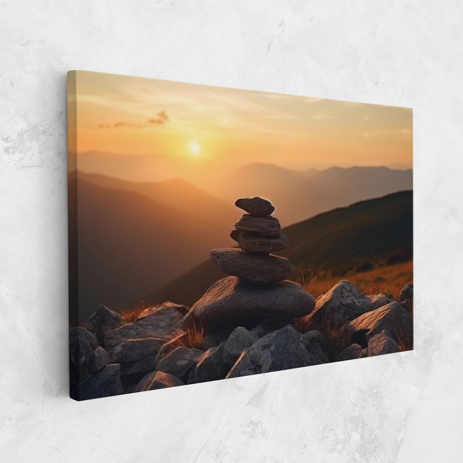 Tablou Canvas Nature Sunset Stones mockup 1