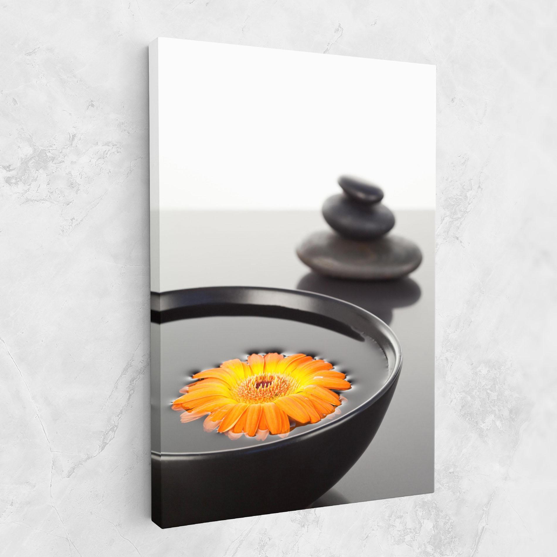 Tablou Canvas Stone Orange Flower mockup 1