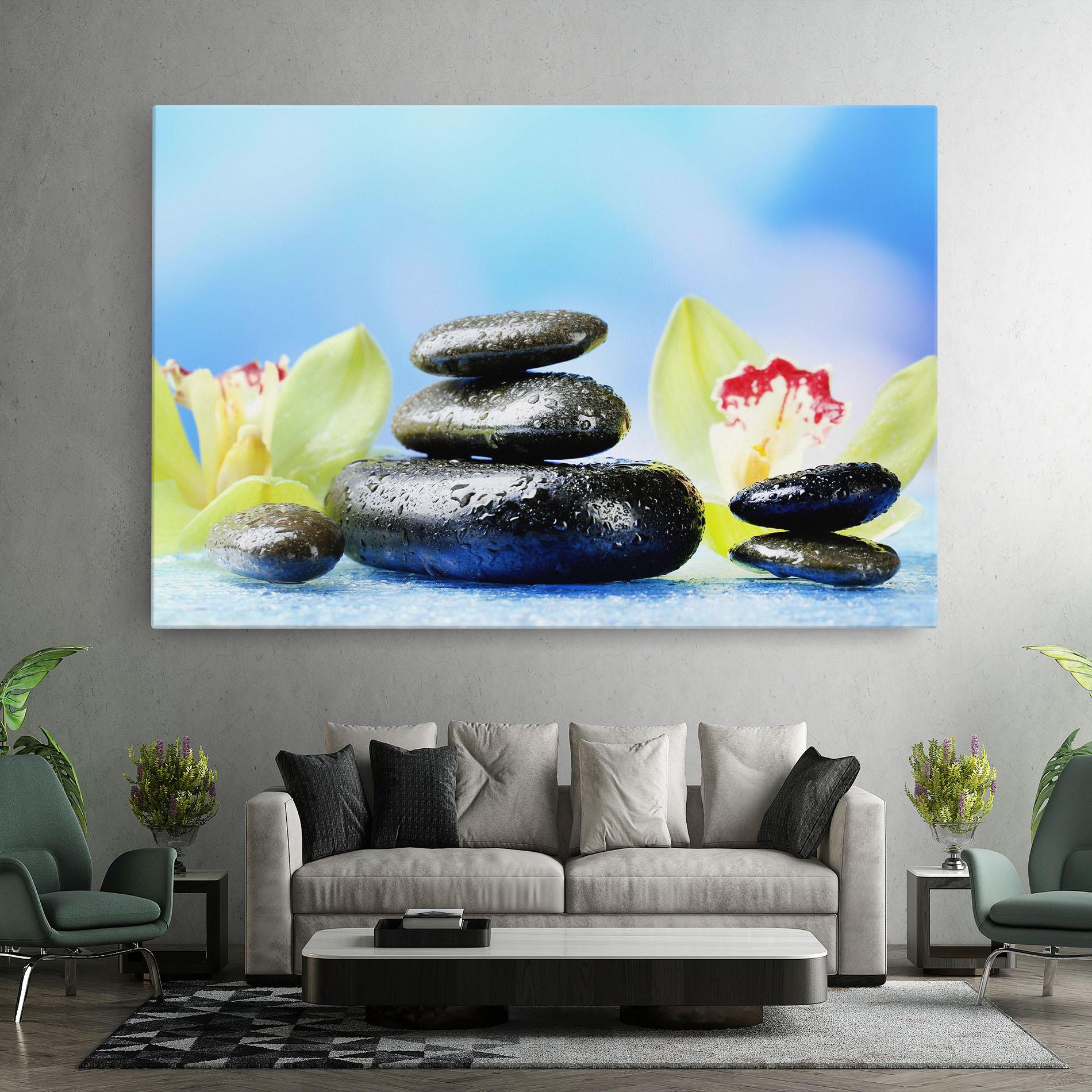 Tablou Canvas Blooming Orchid Stone mockup 7