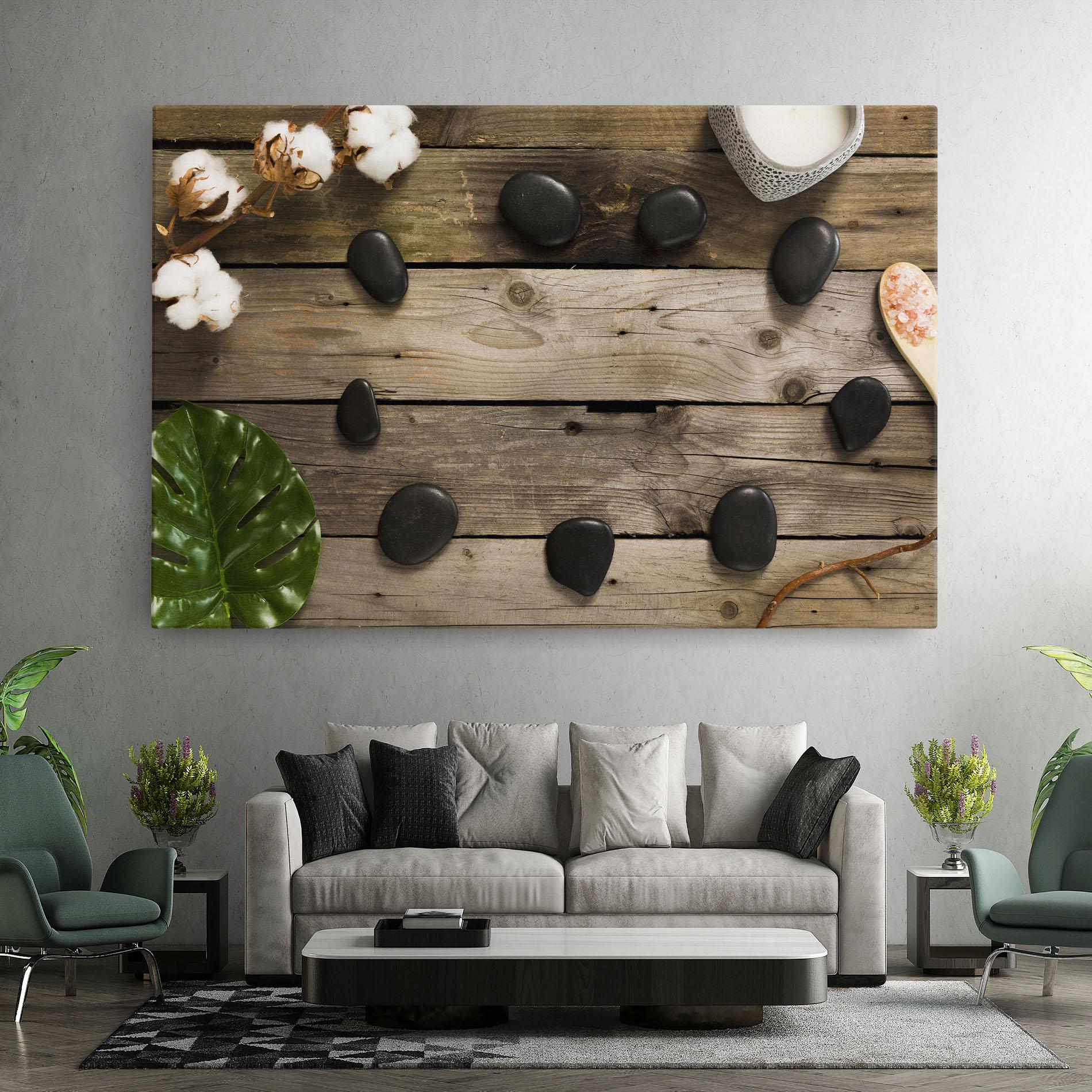 Tablou Canvas Cotton Flowers Stones mockup 7