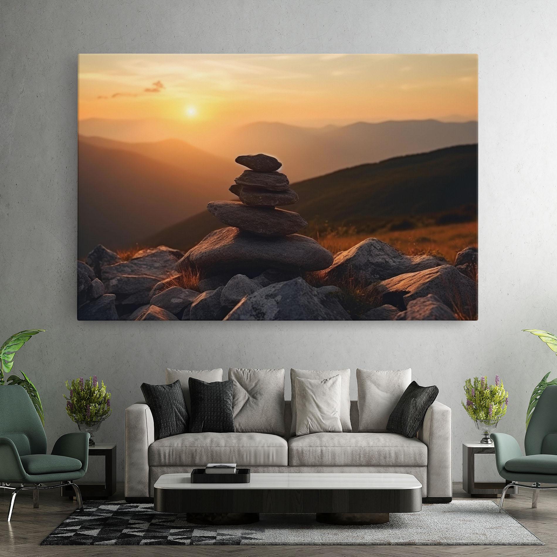 Tablou Canvas Nature Sunset Stones mockup 7