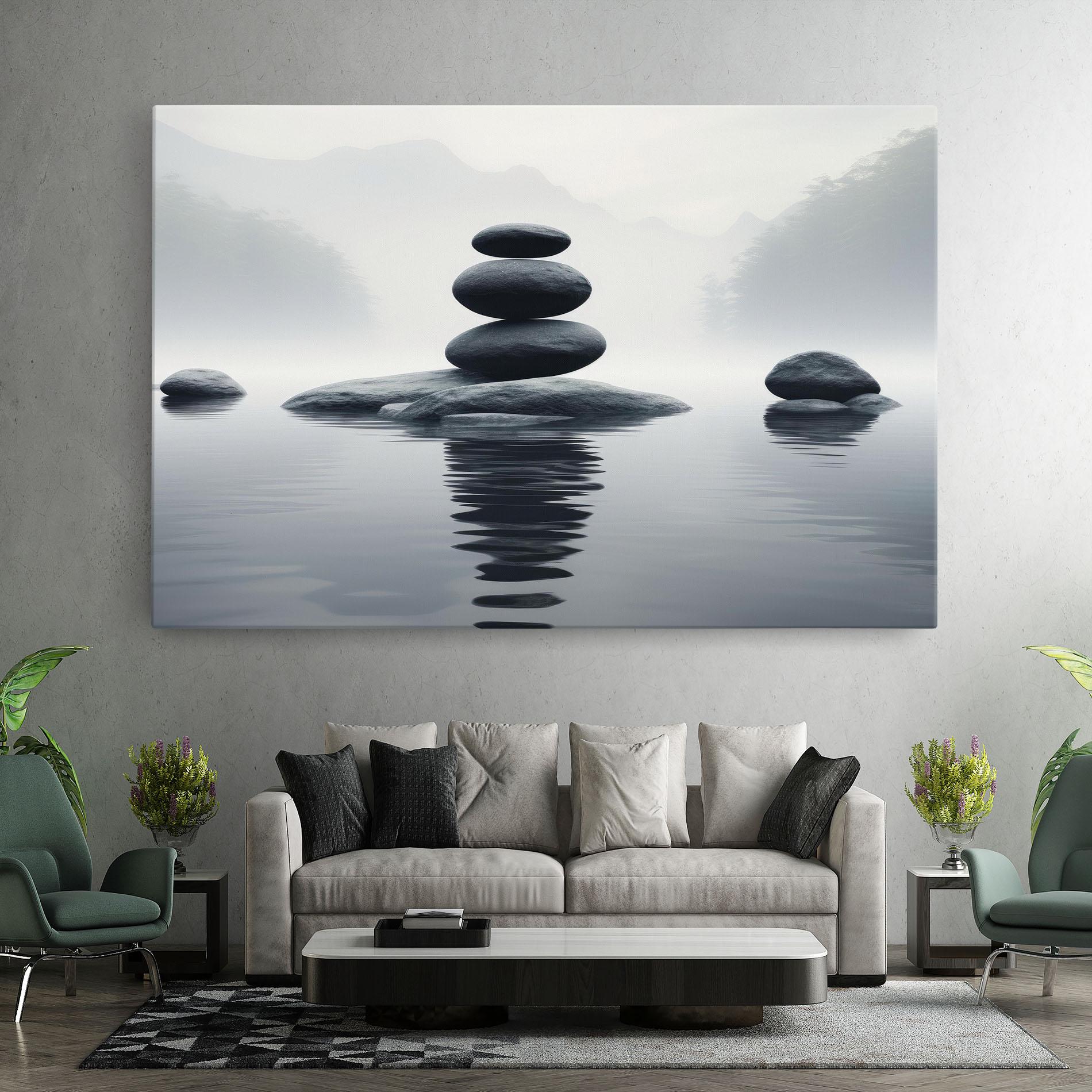 Tablou Canvas Stones Foggy View mockup 7