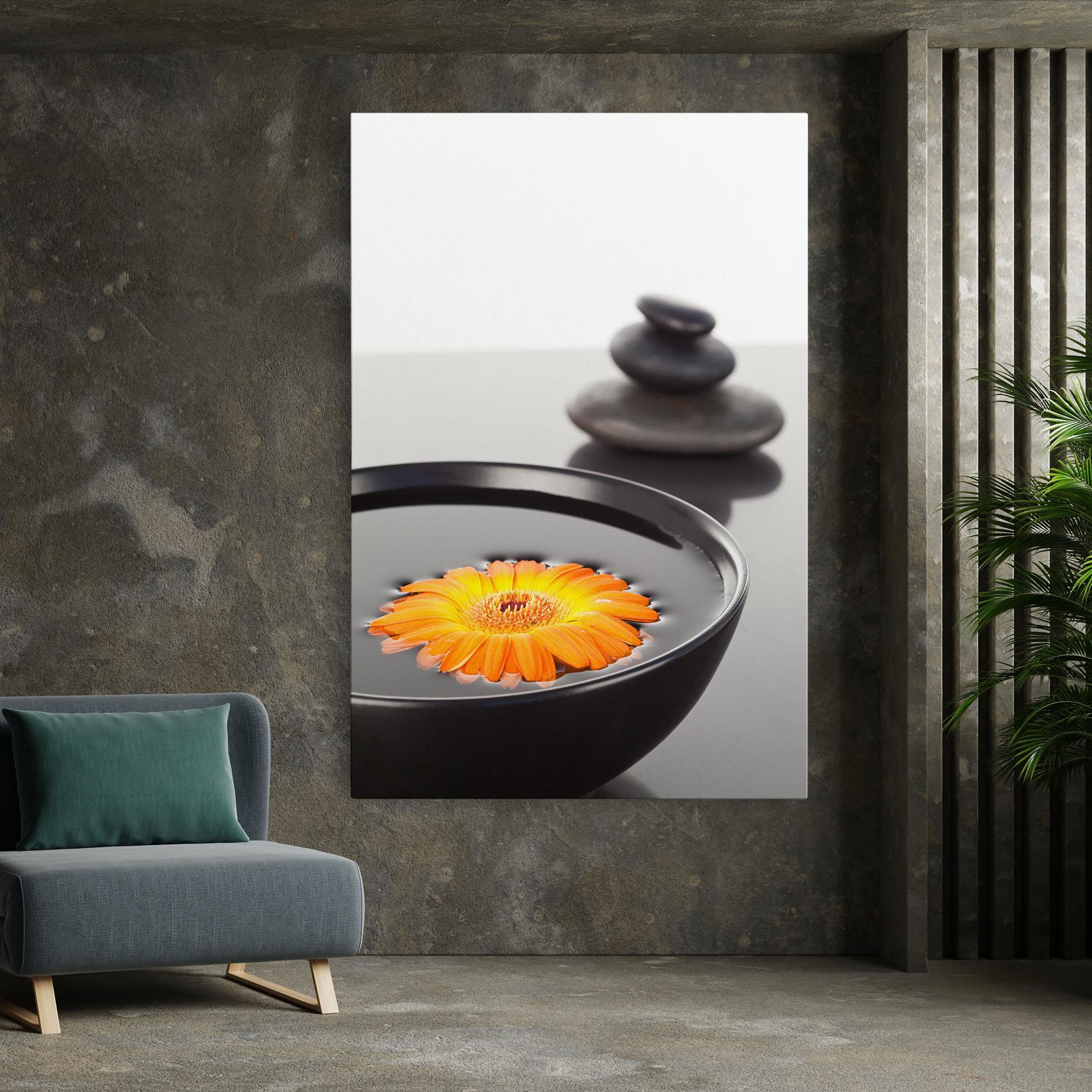 Tablou Canvas Stone Orange Flower mockup 7