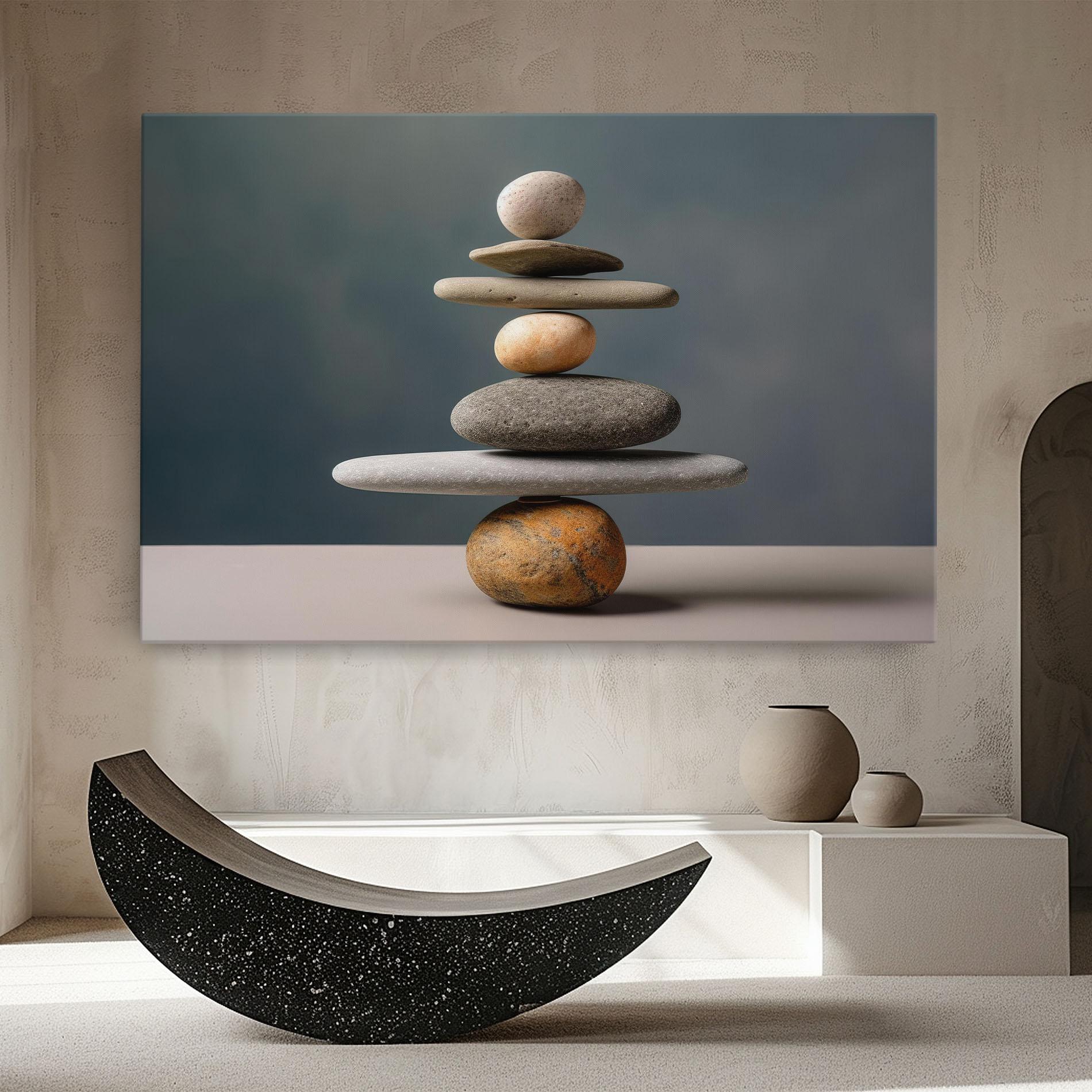 Tablou Canvas Balance Pebbles Pyramid mockup 8