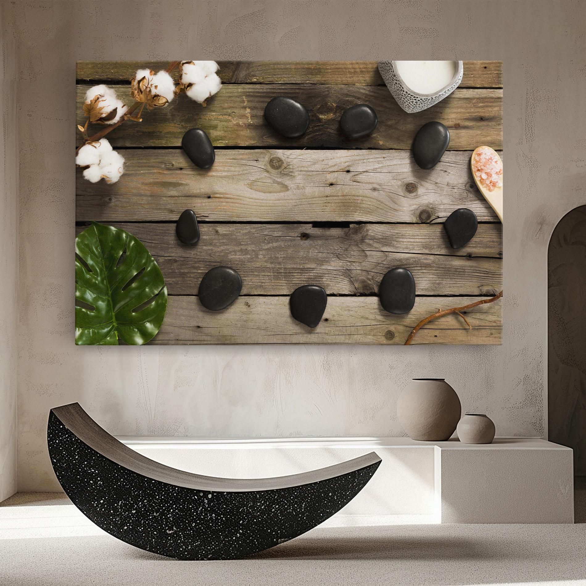 Tablou Canvas Cotton Flowers Stones mockup 8