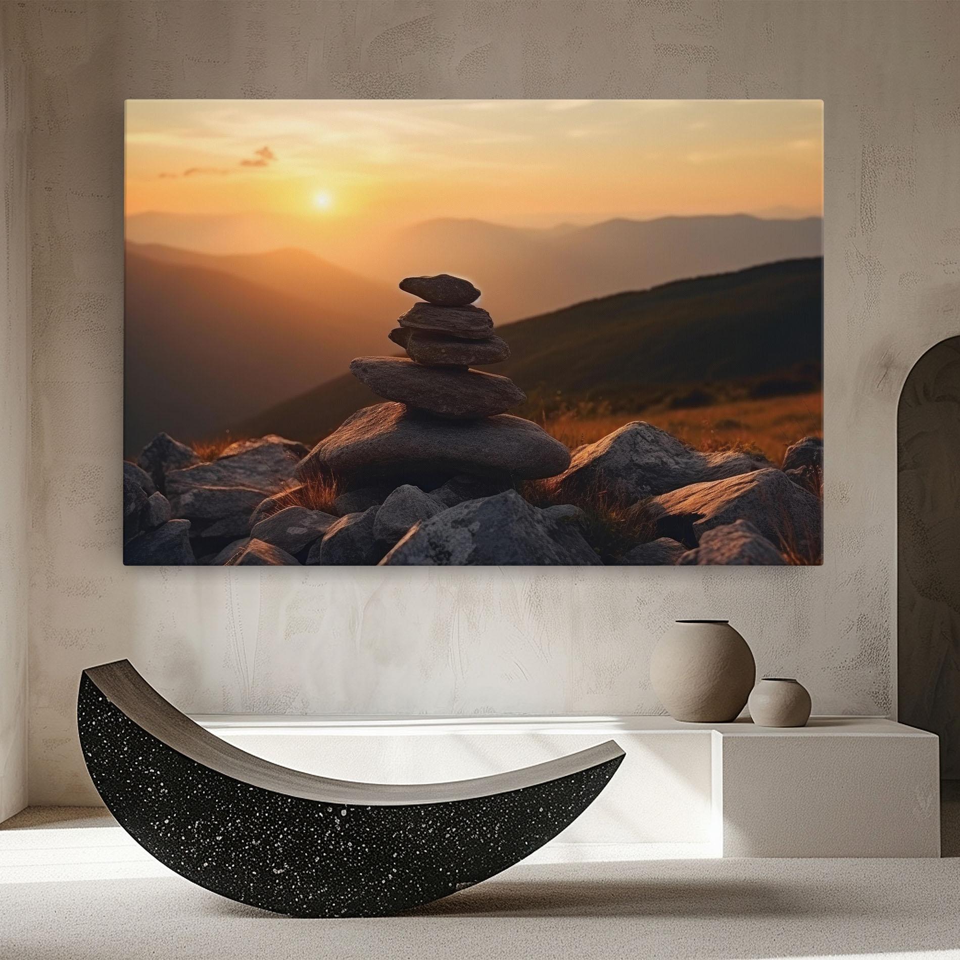 Tablou Canvas Nature Sunset Stones mockup 8