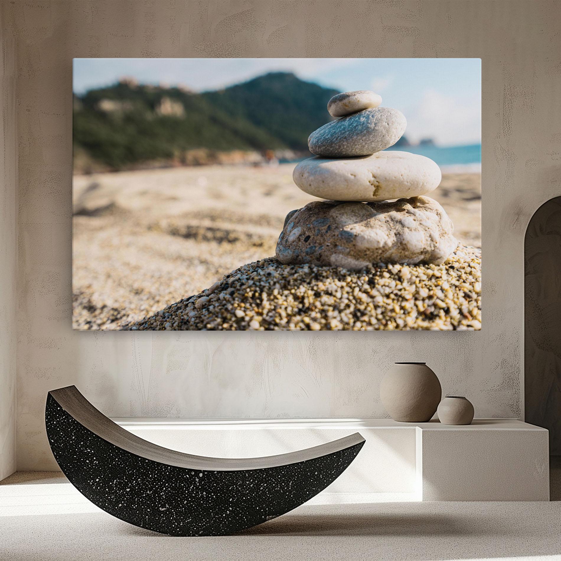 Tablou Canvas Pyramid Stones Beach mockup 8