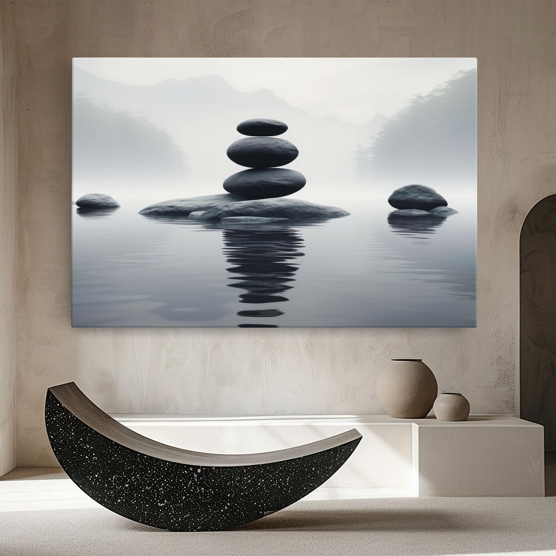 Tablou Canvas Stones Foggy View mockup 8