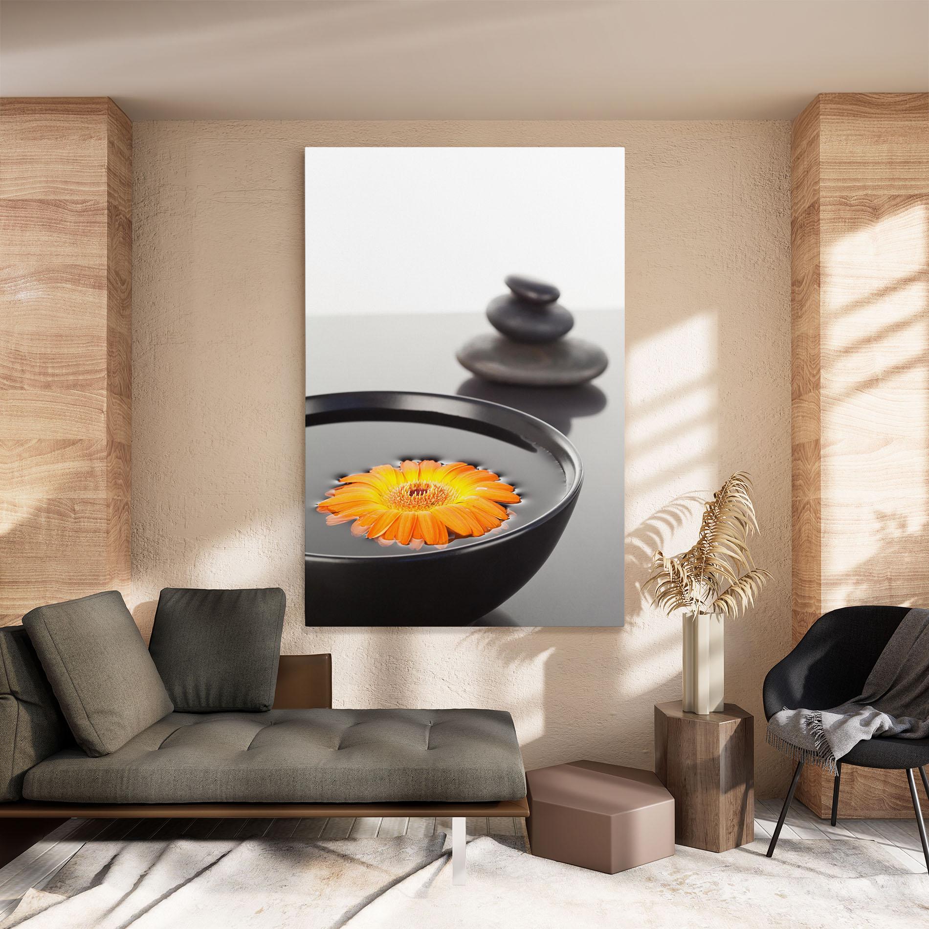 Tablou Canvas Stone Orange Flower mockup 8