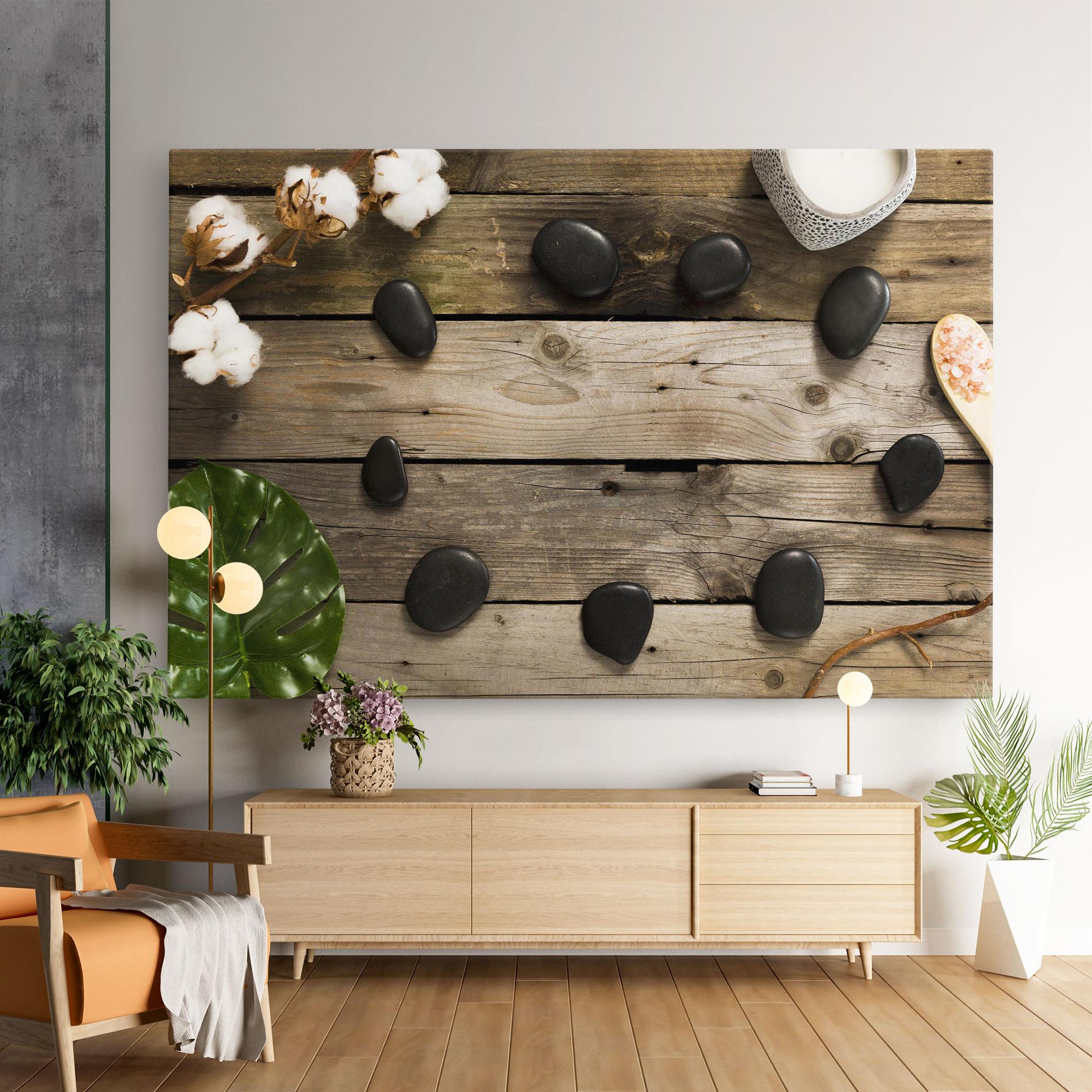 Tablou Canvas Cotton Flowers Stones mockup 9