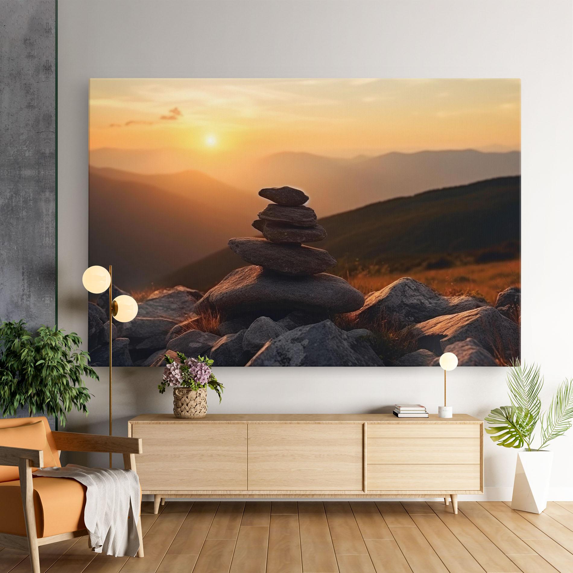 Tablou Canvas Nature Sunset Stones mockup 9