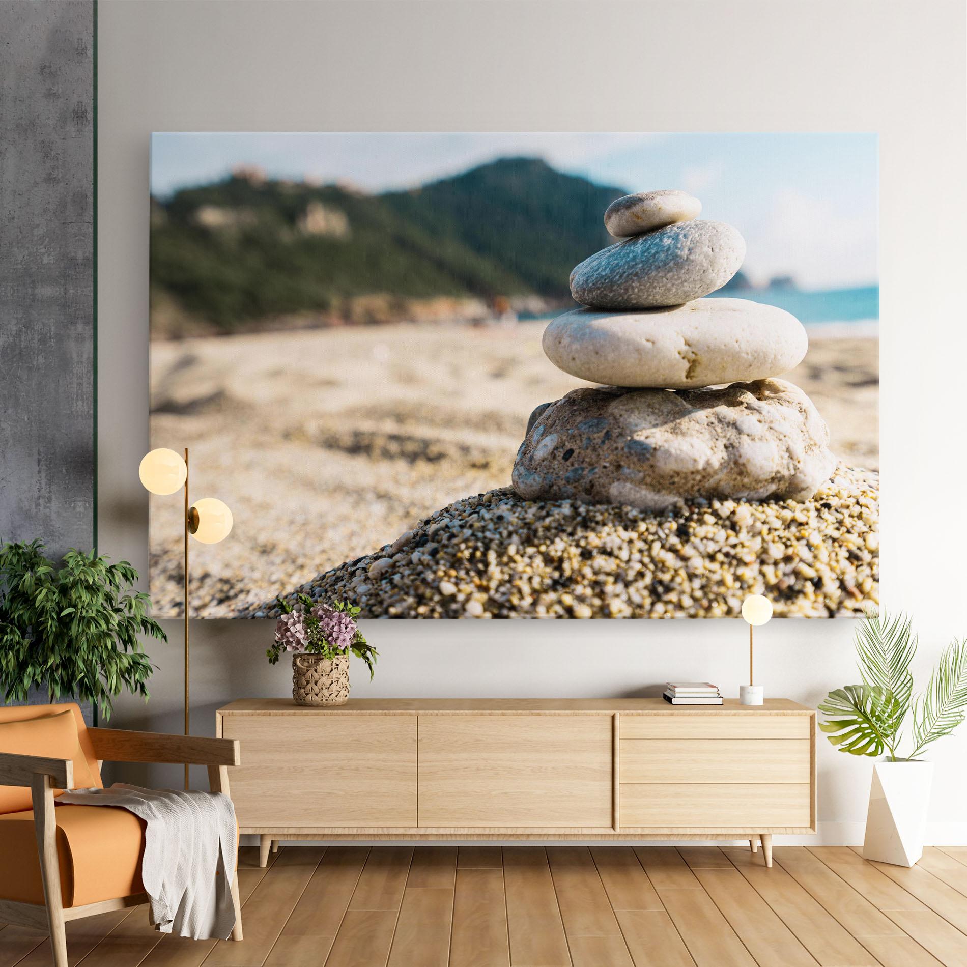 Tablou Canvas Pyramid Stones Beach mockup 9