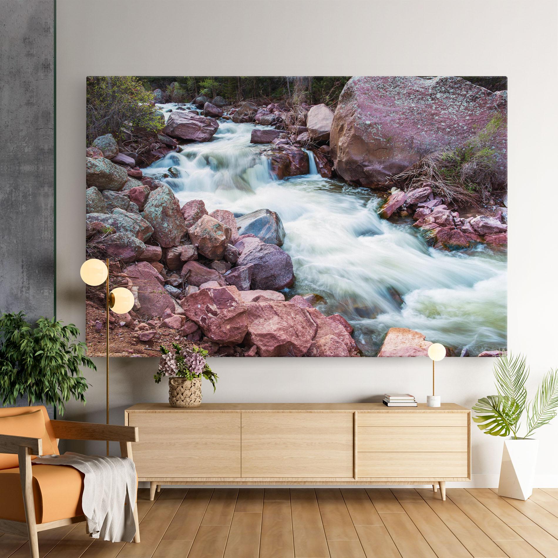 Tablou Canvas Spring Water Rocks mockup 9